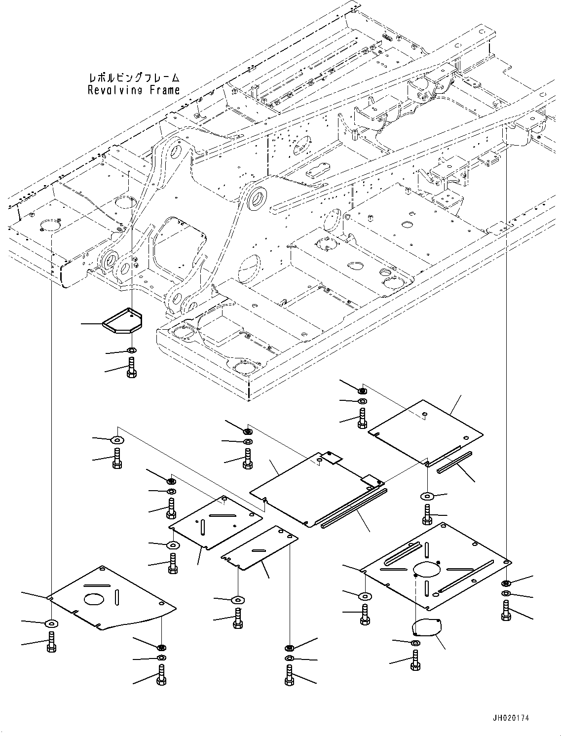 Excavators Komatsu / HB365LC-3 S/N 5001-UP(0001141C) / Under Cover, (3/3) (#5001-)(M015003 : M1810-002003)