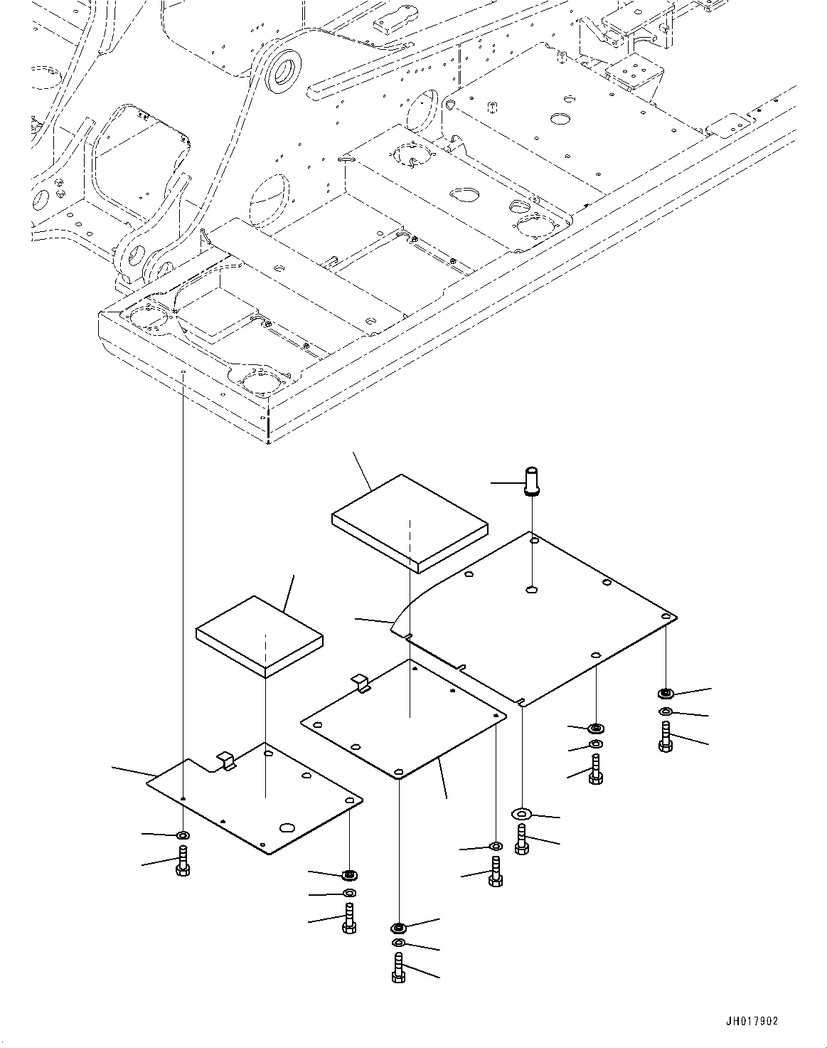 Excavators Komatsu / HB365LC-3 S/N 5001-UP(0001141C) / Under Cover, (1/3) (Heavy Duty Type) (#5001-)(M016001 : M1810-001001)