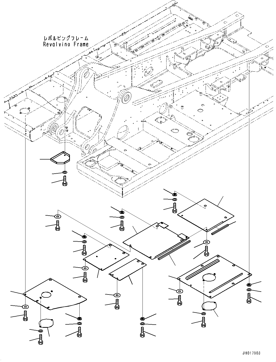 Excavators Komatsu / HB365LC-3 S/N 5001-UP(0001141C) / Under Cover, (3/3) (Heavy Duty Type) (#5001-)(M016003 : M1810-001003)