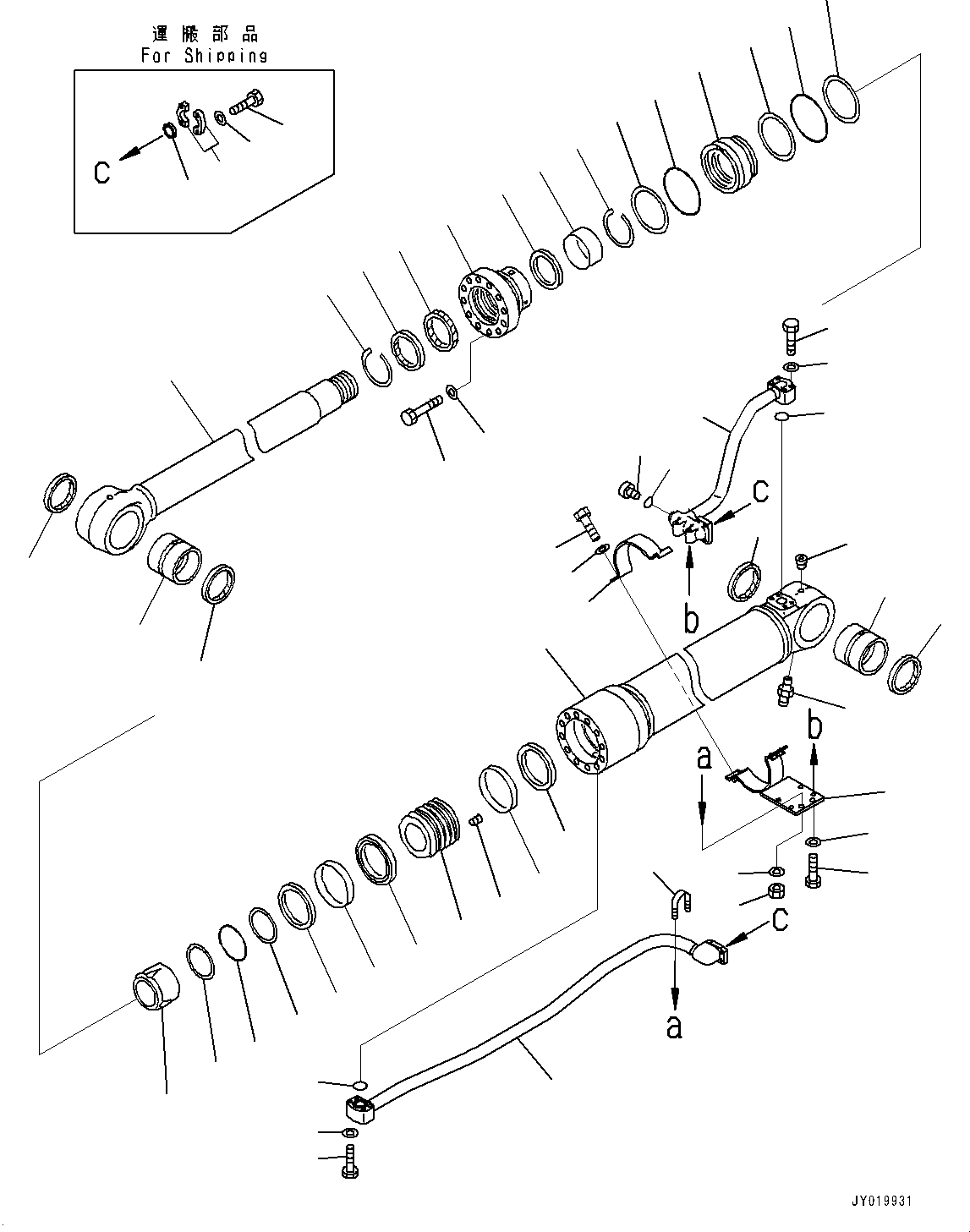 Excavators Komatsu / HB365LC-3 S/N 5001-UP(0001141C) / Boom Cylinder, R.H. (#5001-)(T003002 : T1120-001002)