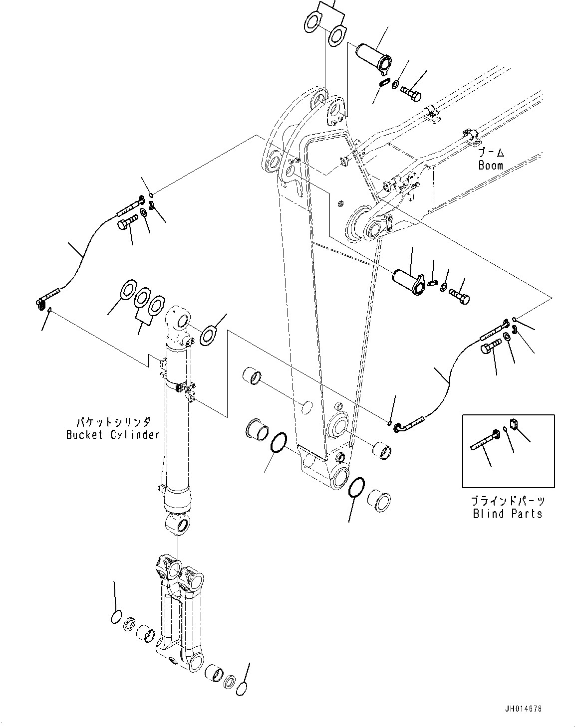 Excavators Komatsu / HB365LC-3 S/N 5001-UP(0001141C) / Arm, Bucket Cylinder Hose and Pin (2200mm) (#5001-)(T010004 : T1200-003004)