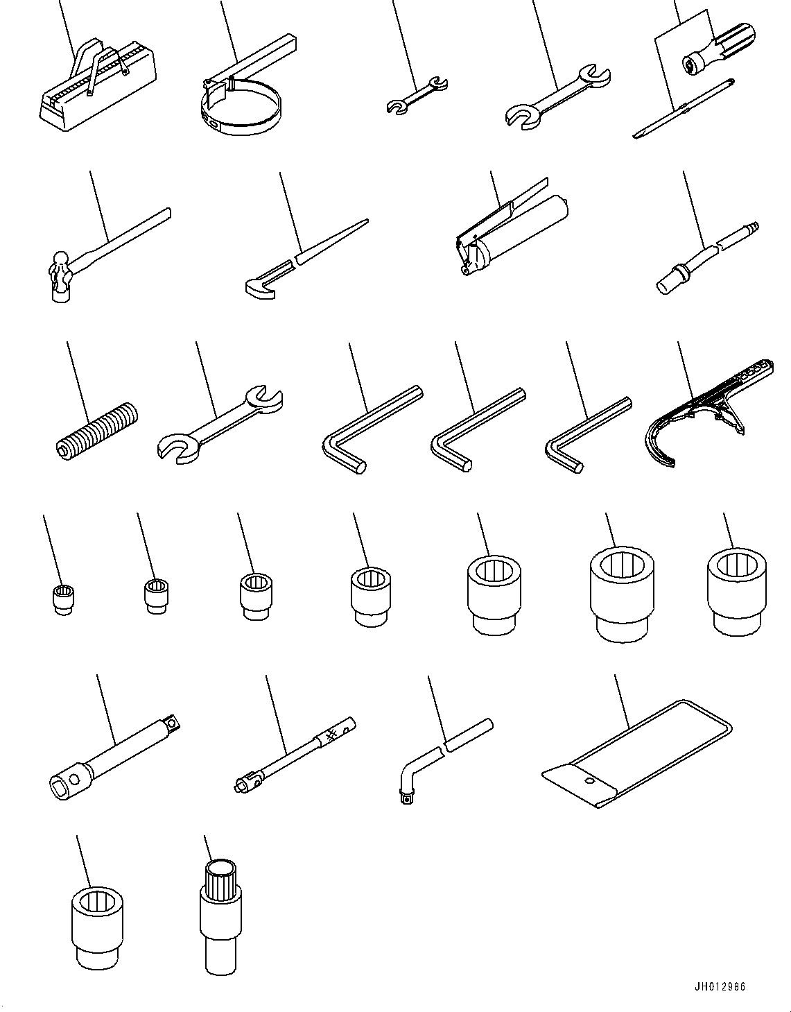 Excavators Komatsu / HB365LC-3 S/N 5001-UP(0001141C) / Tool Set (#5001-)(V002001 : V0300-001001)