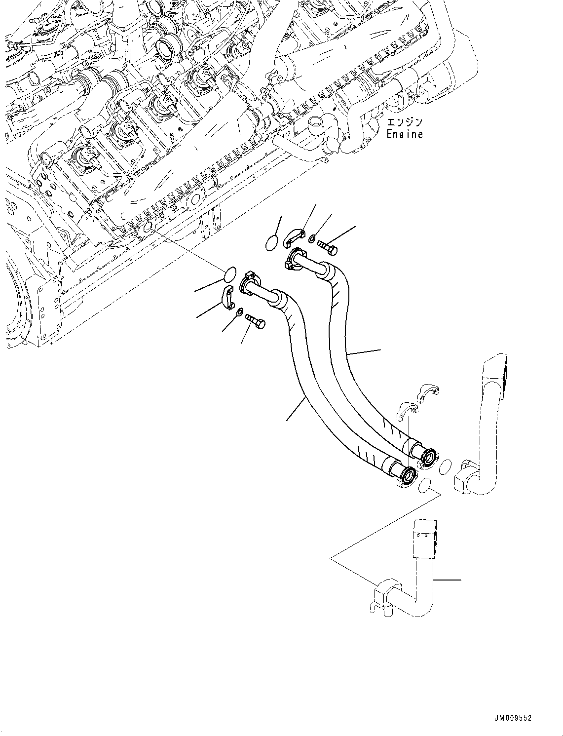 Dump Trucks Komatsu / HD1500-8 S/N 81001-UP(0001174C) / Engine Related Parts, Oil Filter Piping (#81001-)(B001008 : B0000-004008)