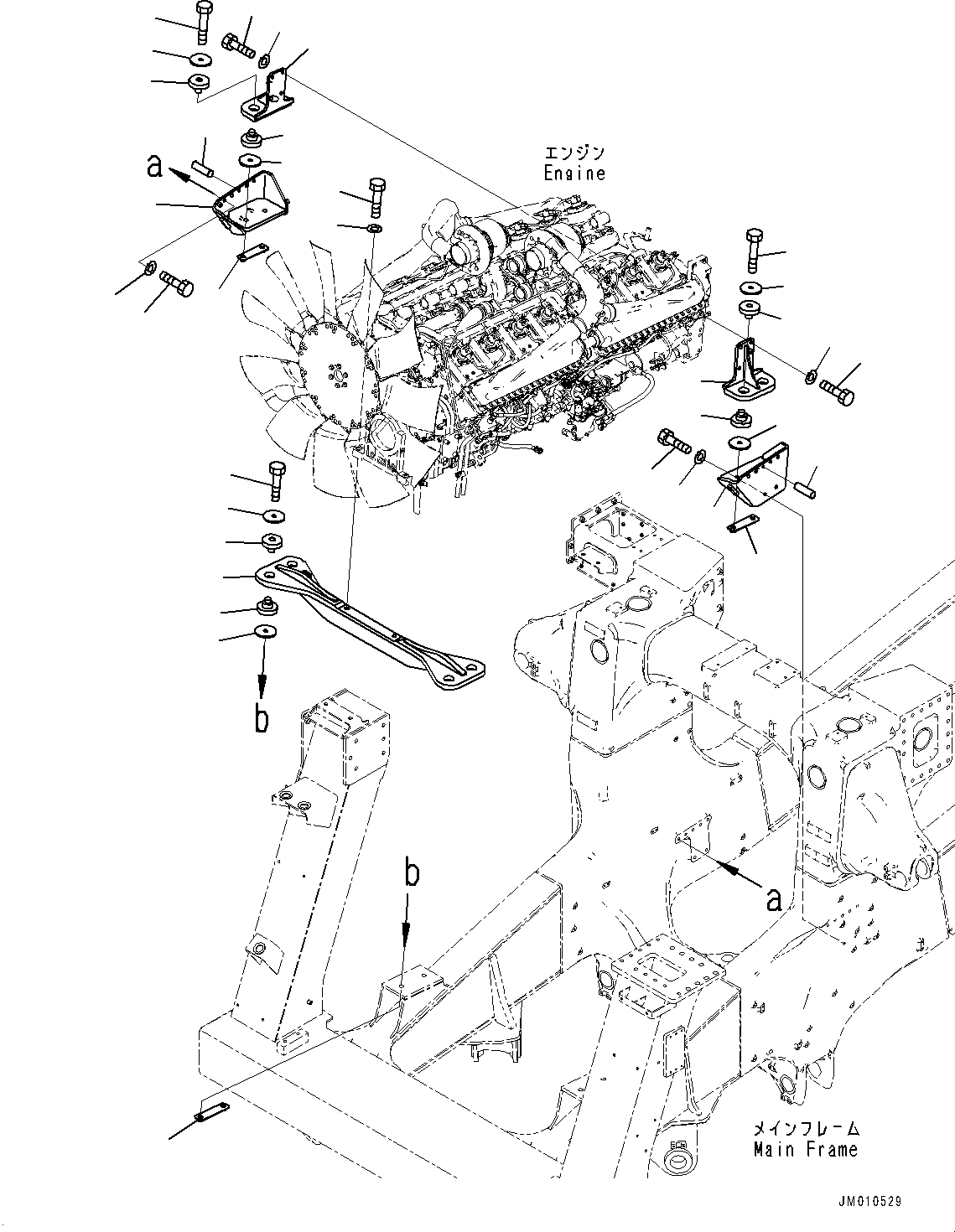 Dump Trucks Komatsu / HD1500-8 S/N 81001-UP(0001174C) / Engine Mounting, (#81001-81001)(B005001 : B0100-001001)