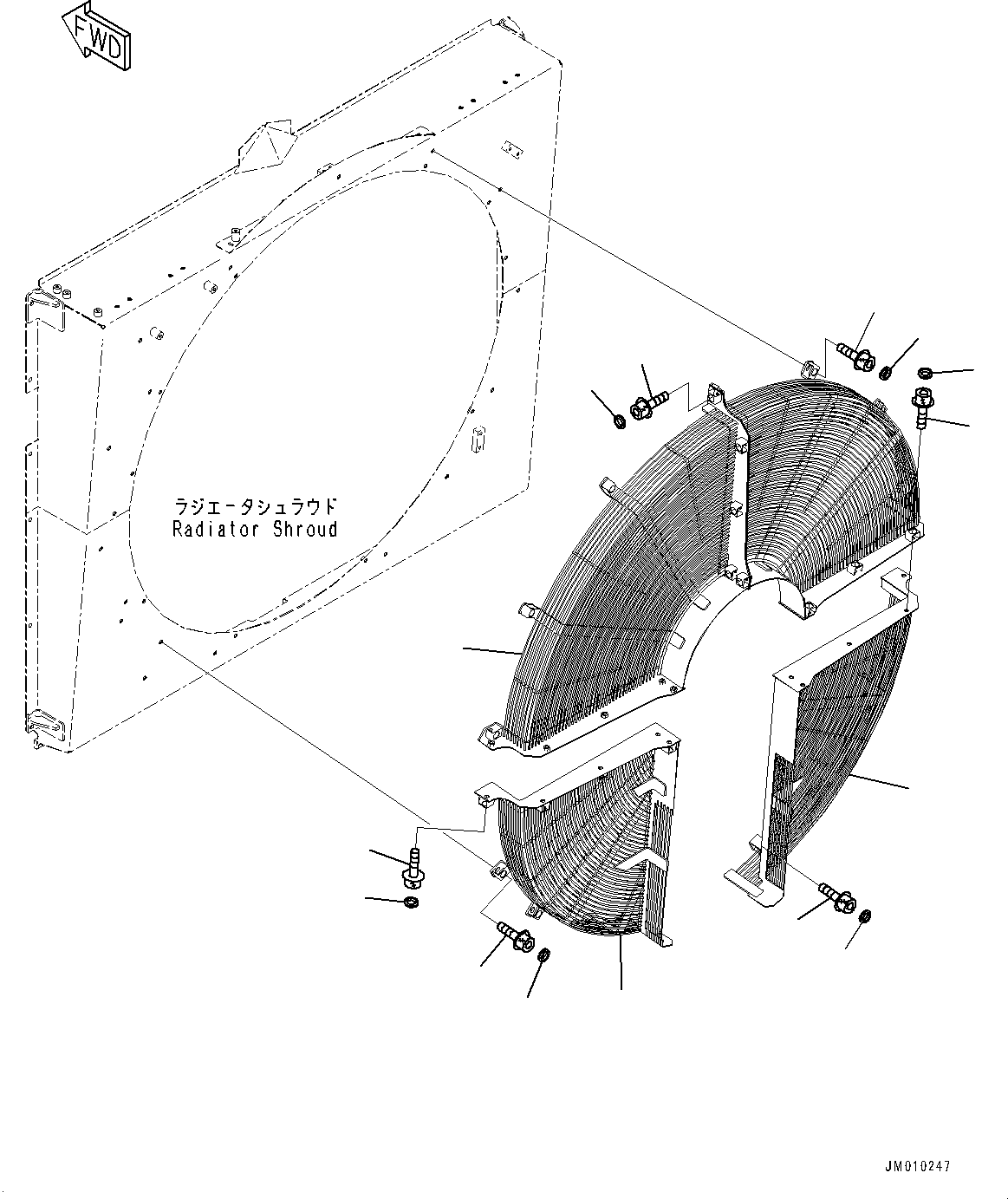 Dump Trucks Komatsu / HD1500-8 S/N 81001-UP(0001174C) / Cooling System, Fan Guard (For EC Regulation Arrangement) (#81001-)(C002010 : C0100-002010)