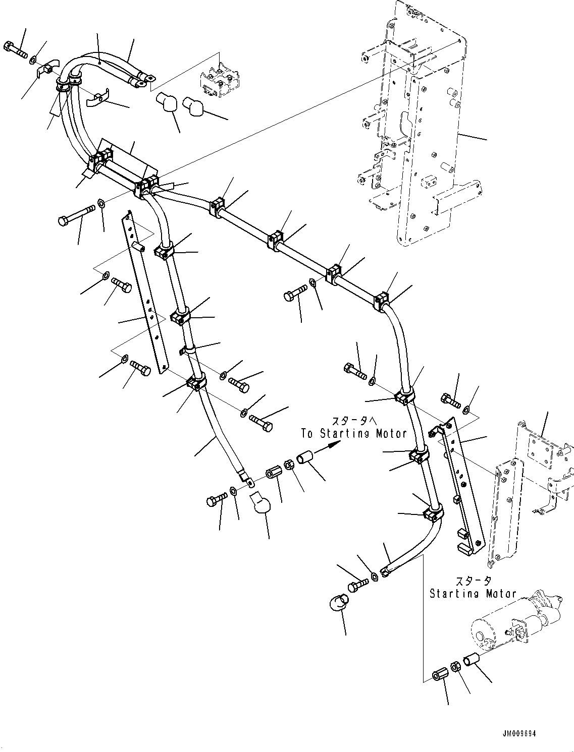 Dump Trucks Komatsu / HD1500-8 S/N 81001-UP(0001174C) / Battery Box, Starting Motor Cable (#81001-)(E001008 : E0100-001008)