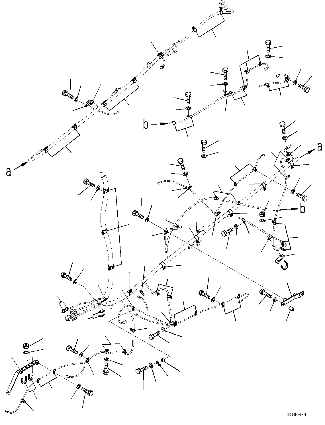 Dump Trucks Komatsu / HD1500-8 S/N 81001-UP(0001174C) / Electric System, Wiring Harness Mounting (4/4) (With Engine Oil Pan and Coolant Heater, Hydraulic Oil Heater)(#81016-)(E005008 : E0200-002005B)