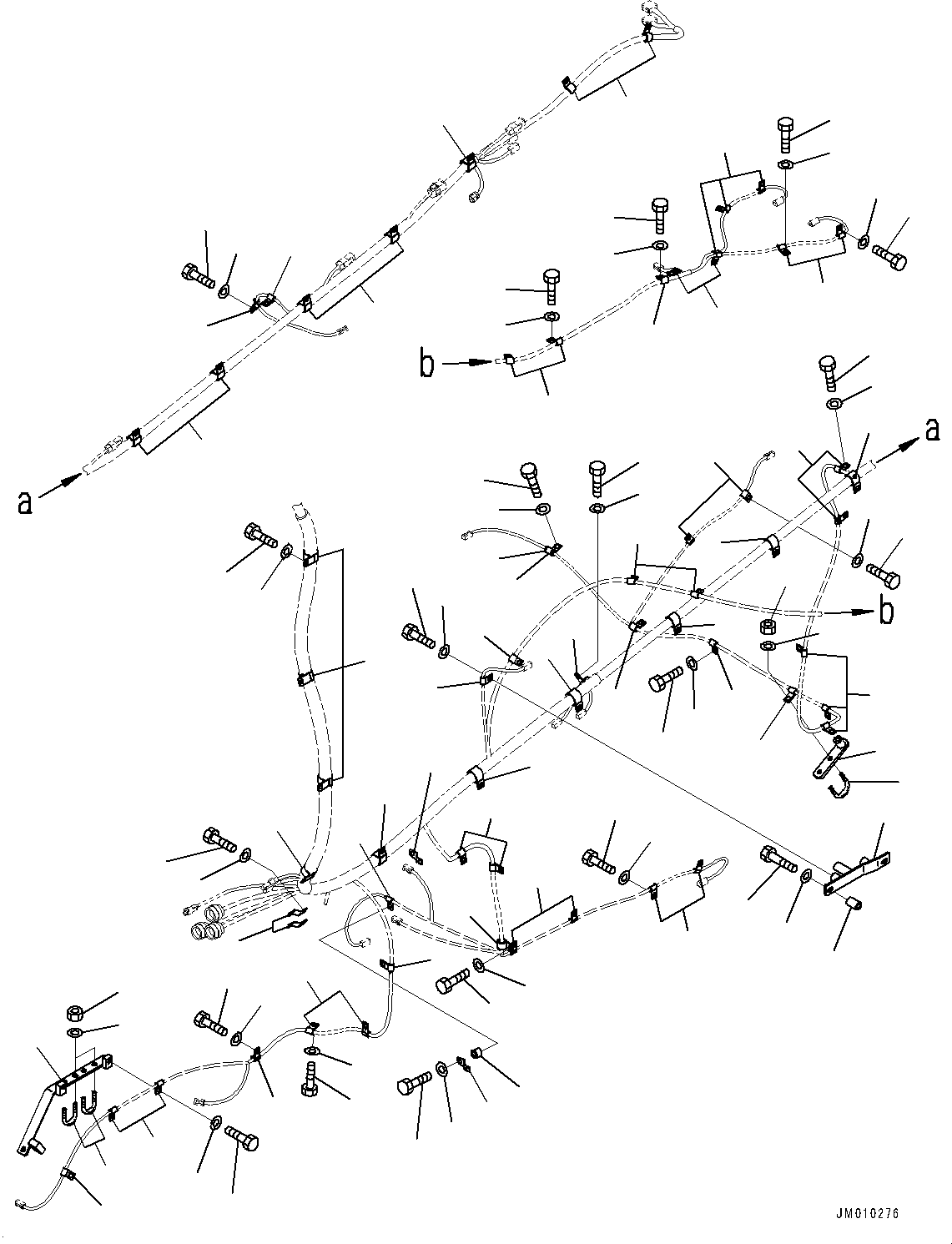 Dump Trucks Komatsu / HD1500-8 S/N 81001-UP(0001174C) / Electric System, Wiring Harness Mounting (4/4) (With Engine Oil Pan and Coolant Heater, Hydraulic Oil Heater)(#81001-81001)(E005006 : E0200-002005)