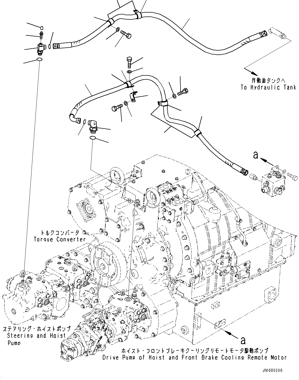 Dump Trucks Komatsu / HD1500-8 S/N 81001-UP(0001174C) / Torque Converter and Transmission, Drain Piping (1/2) (#81001-)(F004070 : F3300-002070)