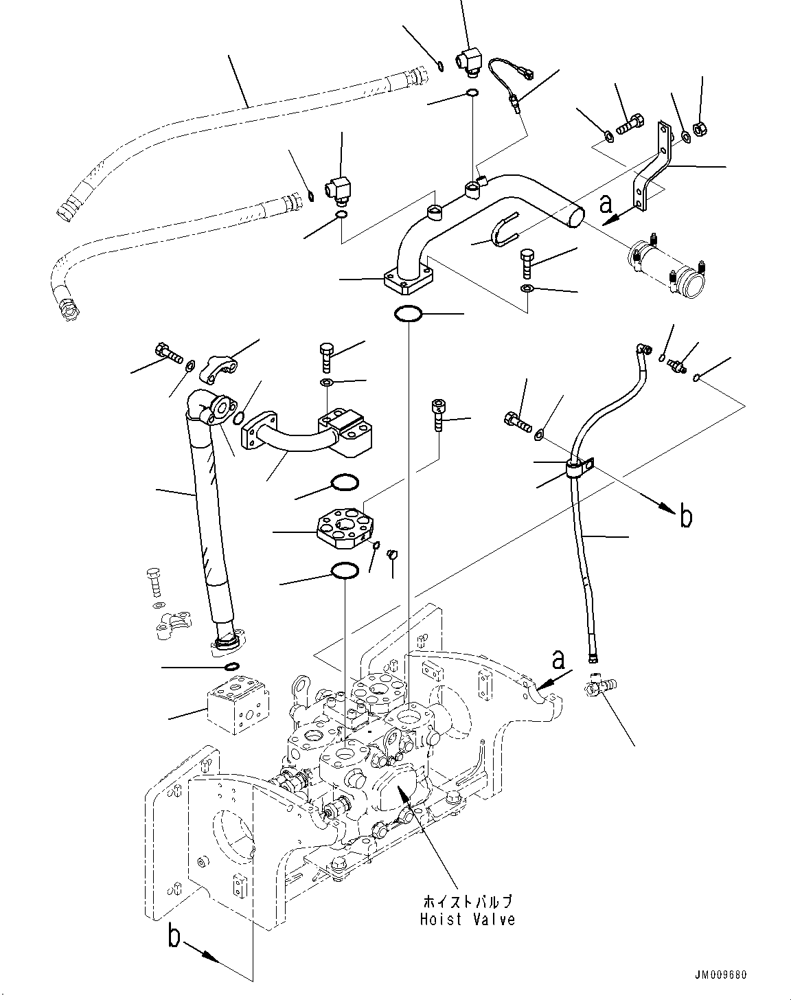 Dump Trucks Komatsu / HD1500-8 S/N 81001-UP(0001174C) / Hydraulic Tank, Hoist Valve Piping (2/2) (#81001-)(H002018 : H0100-002018)