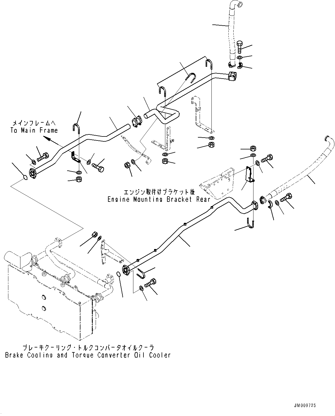 Dump Trucks Komatsu / HD1500-8 S/N 81001-UP(0001174C) / Transmission Piping, Piping (1/2) (#81001-)(H003005 : H3310-001005)