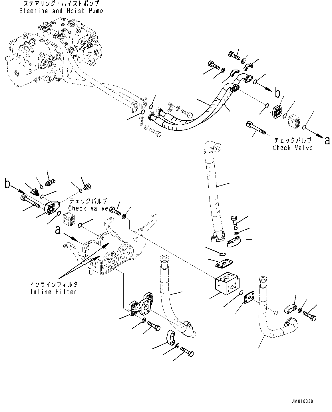 Dump Trucks Komatsu / HD1500-8 S/N 81001-UP(0001174C) / Steering and Hoist Hydraulic Piping, Piping (2/2) (#81001-)(H007007 : H3410-001007)
