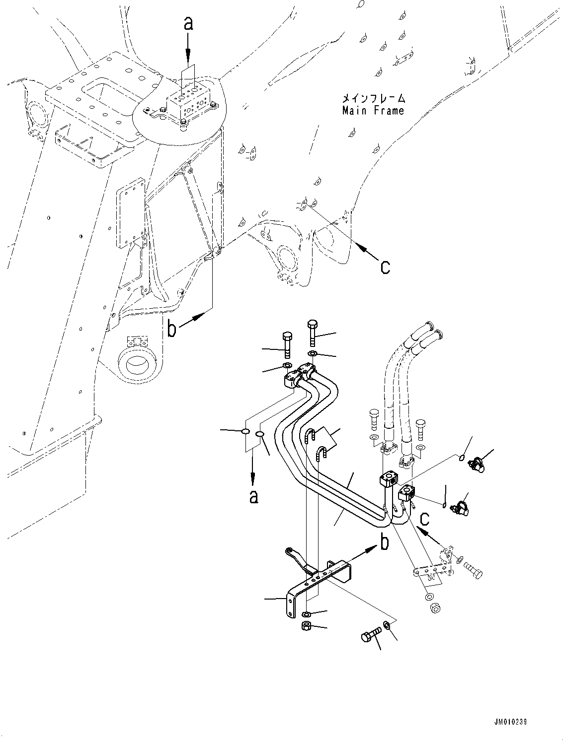 Dump Trucks Komatsu / HD1500-8 S/N 81001-UP(0001174C) / Steering and Hoist Hydraulic Piping, Steering Piping (1/4) (With Hydraulic Oil Heater) (#81001-)(H009009 : H3410-003009)