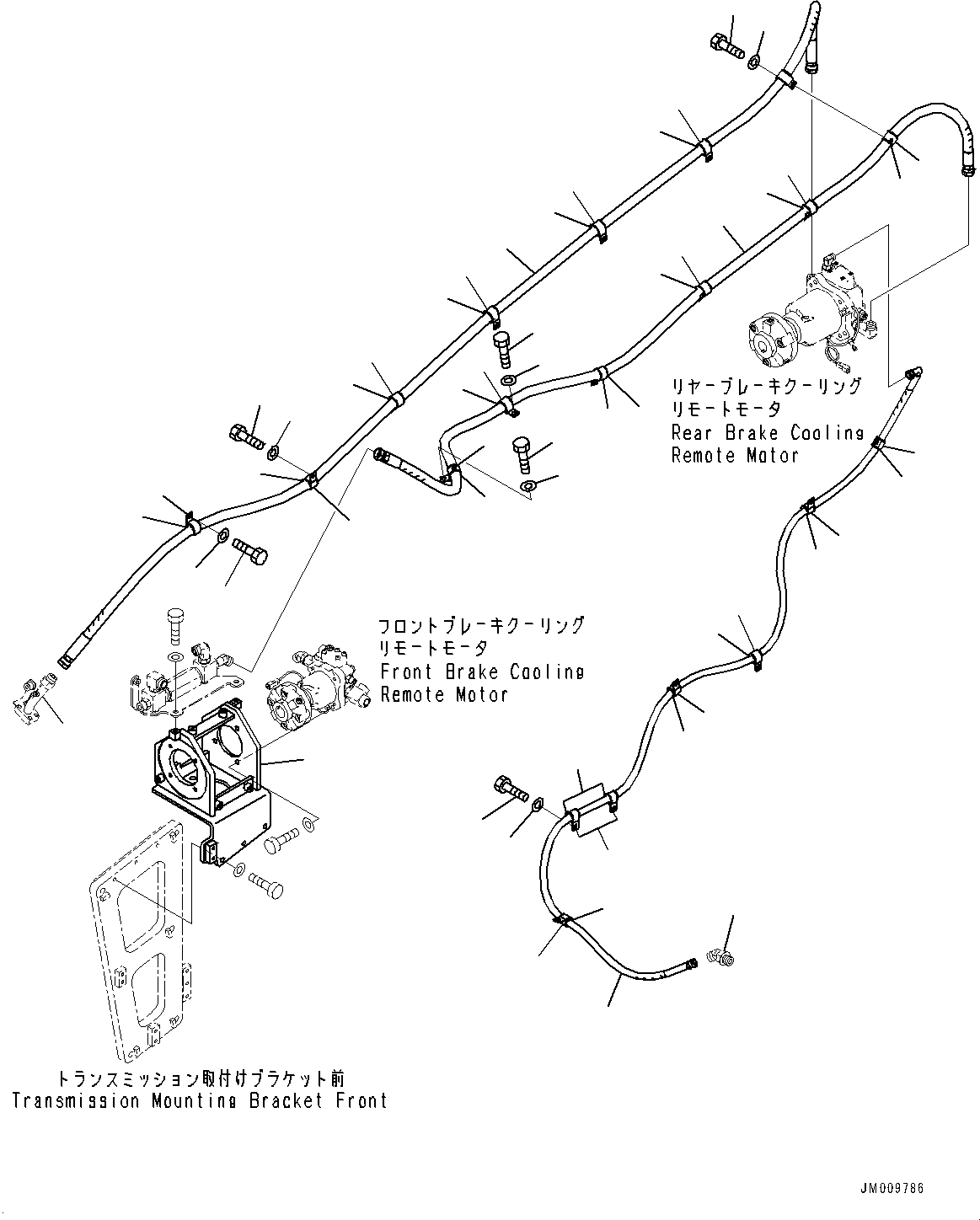 Dump Trucks Komatsu / HD1500-8 S/N 81001-UP(0001174C) / Brake Oil Cooling Piping, Motor Piping (#81001-)(H011012 : H3510-001012)