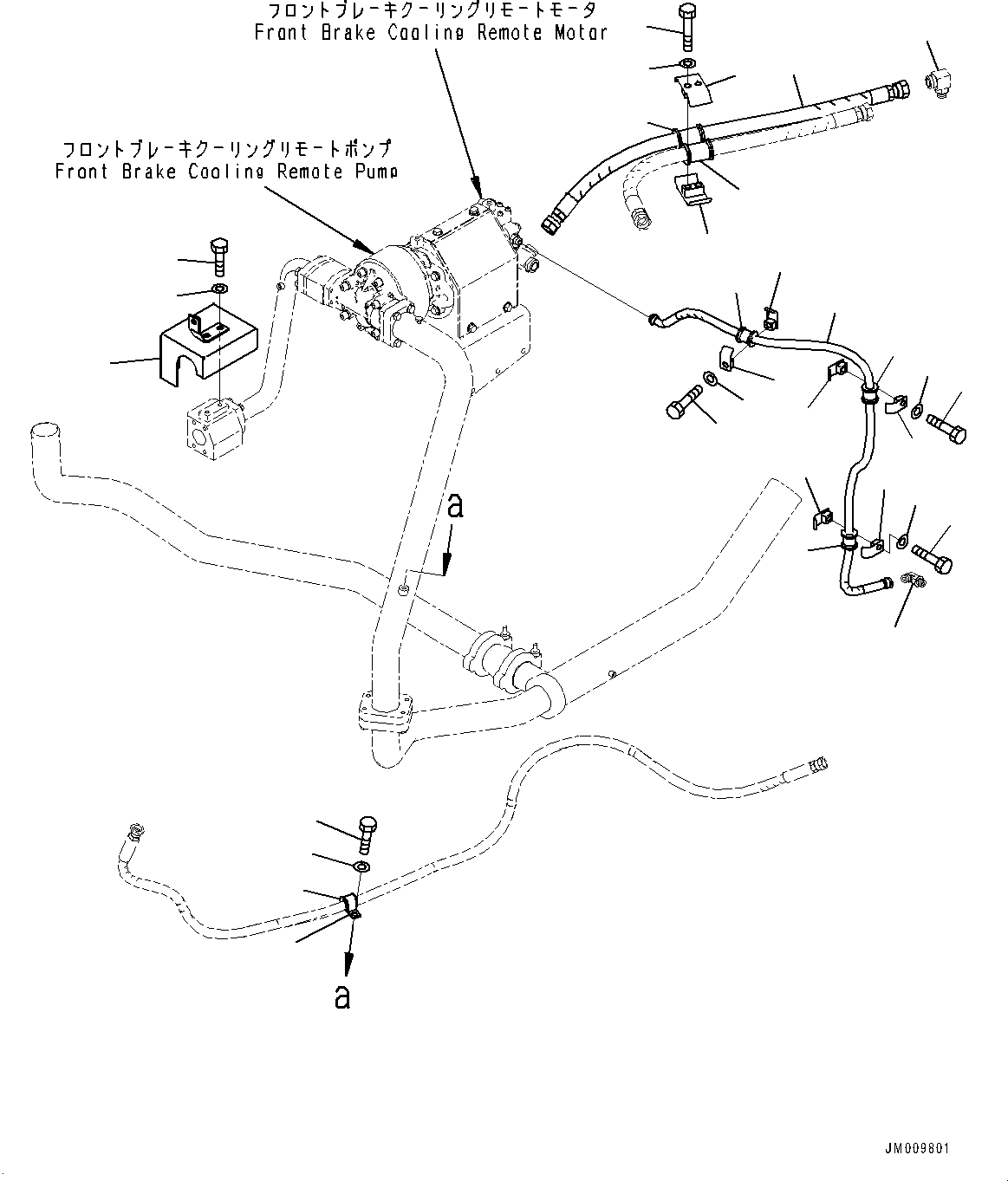 Dump Trucks Komatsu / HD1500-8 S/N 81001-UP(0001174C) / Brake Oil Cooling Piping, Front Brake Cooling Remote Motor Piping (#81001-)(H011023 : H3510-001023)