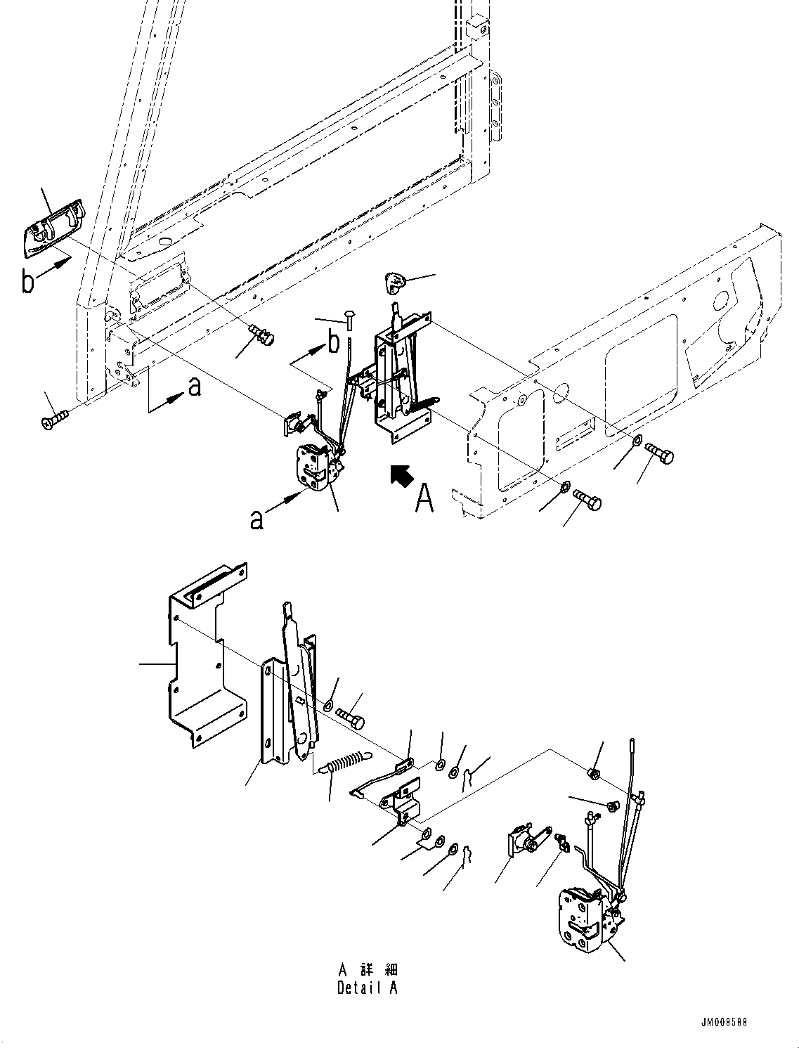 Dump Trucks Komatsu / HD1500-8 S/N 81001-UP(0001174C) / Cab, Door Lock, R.H. (#81001-)(K002006 : K0200-008006)