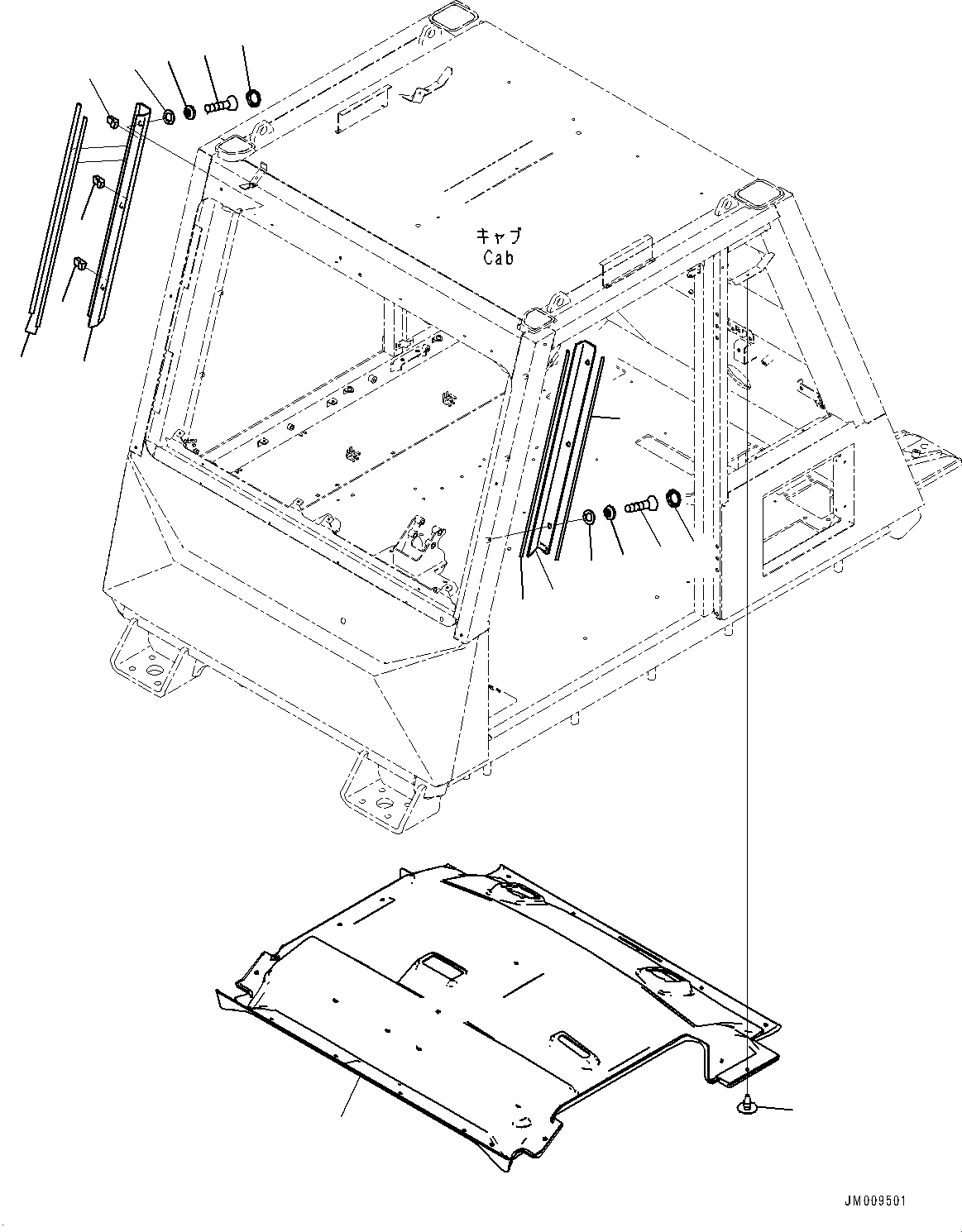 Dump Trucks Komatsu / HD1500-8 S/N 81001-UP(0001174C) / Cab, Roof Pad (#81001-)(K002014 : K0200-008014)