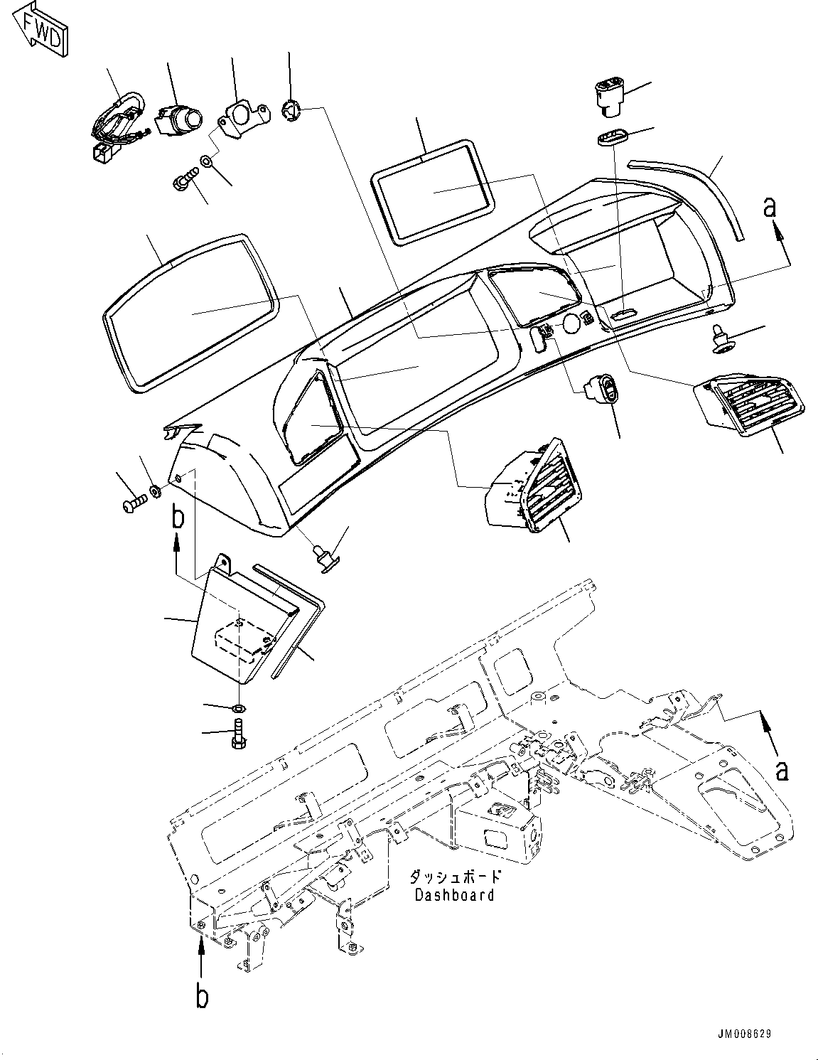 Dump Trucks Komatsu / HD1500-8 S/N 81001-UP(0001174C) / Cab, Dashboard Cover (#81001-)(K002018 : K0200-008018)