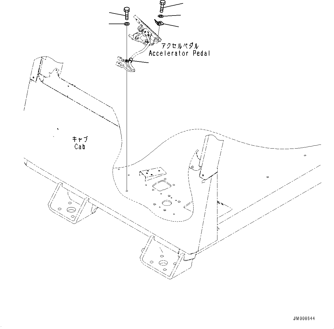 Dump Trucks Komatsu / HD1500-8 S/N 81001-UP(0001174C) / Cab, Accelerator Pedal Mounting (#81001-)(K002025 : K0200-008025)