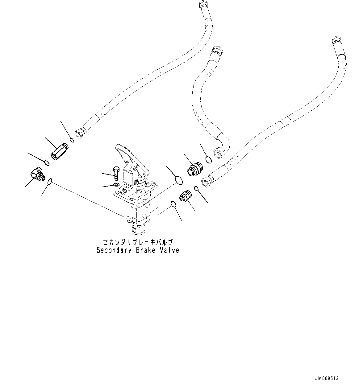 Dump Trucks Komatsu / HD1500-8 S/N 81001-UP(0001174C) / Cab, Secondary Brake Valve Related Parts (#81001-)(K002029 : K0200-008029)