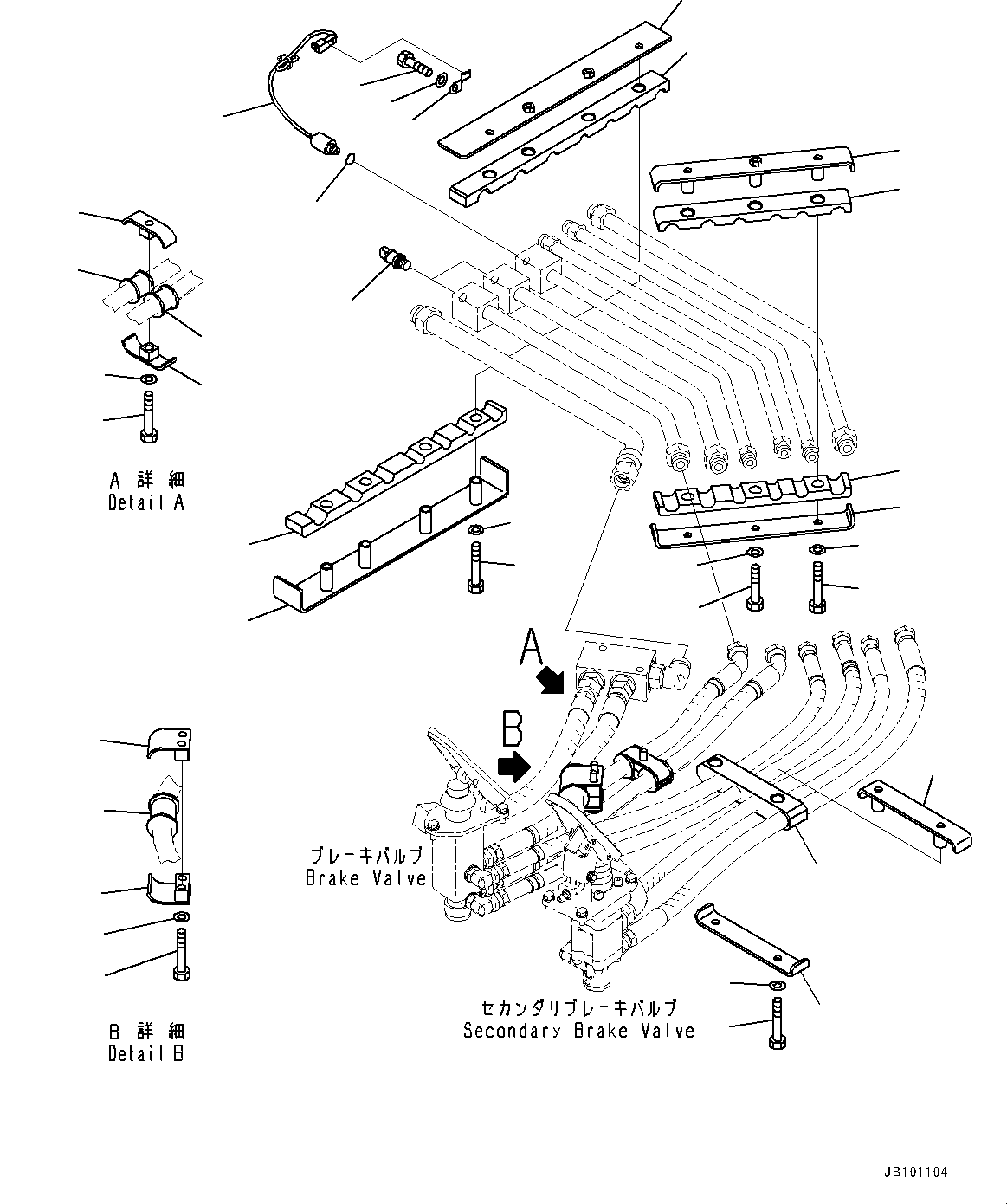 Dump Trucks Komatsu / HD1500-8 S/N 81001-UP(0001174C) / Cab, Brake Piping Mounting (#81001-)(K002031 : K0200-008031)