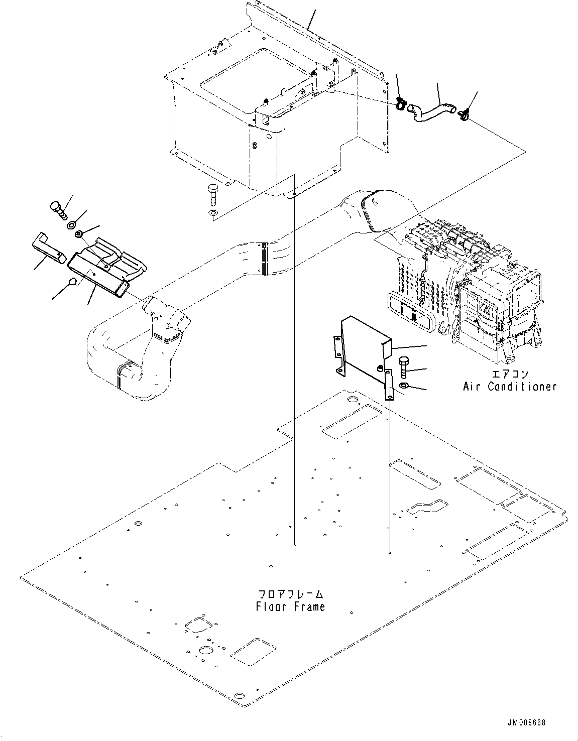 Dump Trucks Komatsu / HD1500-8 S/N 81001-UP(0001174C) / Cab, Air Conditioner Duct (2/2) (#81028-)(K003038 : K0200-009038)