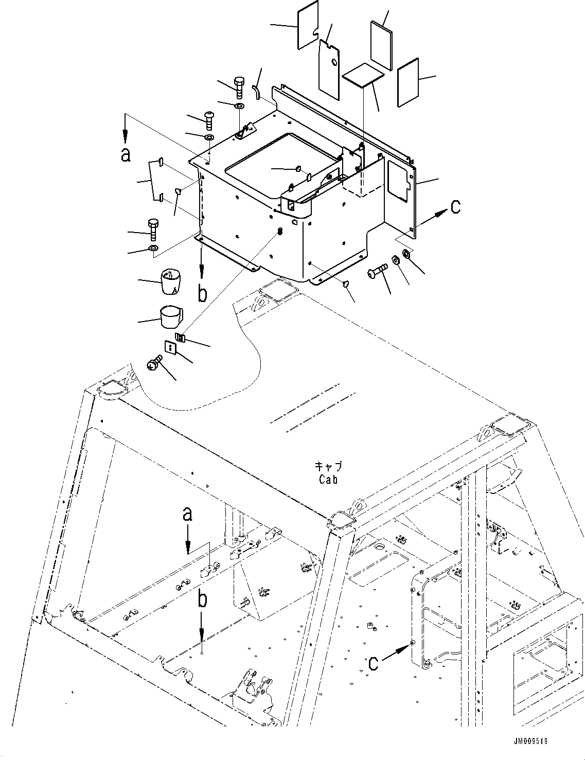 Dump Trucks Komatsu / HD1500-8 S/N 81001-UP(0001174C) / Cab, Console Box (#81028-)(K003055 : K0200-009055)