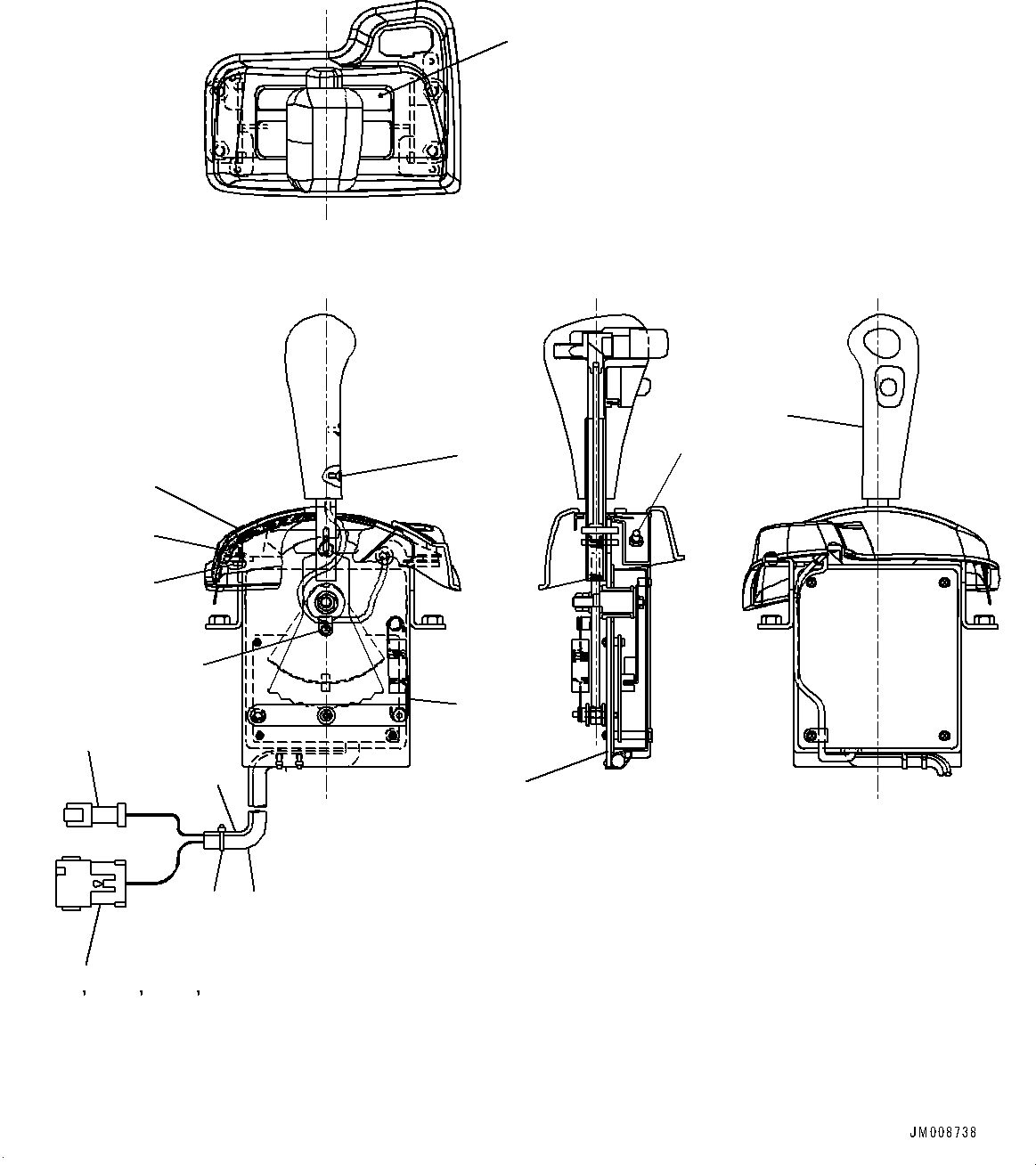 Dump Trucks Komatsu / HD1500-8 S/N 81001-UP(0001174C) / Cab, Gear Shift Lever (#81028-)(K003065 : K0200-009065)