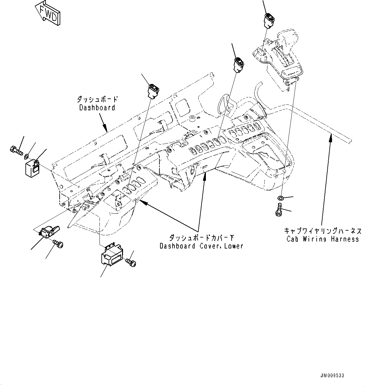 Dump Trucks Komatsu / HD1500-8 S/N 81001-UP(0001174C) / Cab, Instrument Panel Switch (#81001-)(K002066 : K0200-008066)