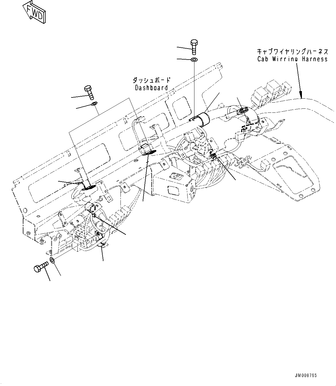 Dump Trucks Komatsu / HD1500-8 S/N 81001-UP(0001174C) / Cab, Wiring Harness Mounting (3/3) (With ORBCOMM) (#81001-)(K002070 : K0200-008070)