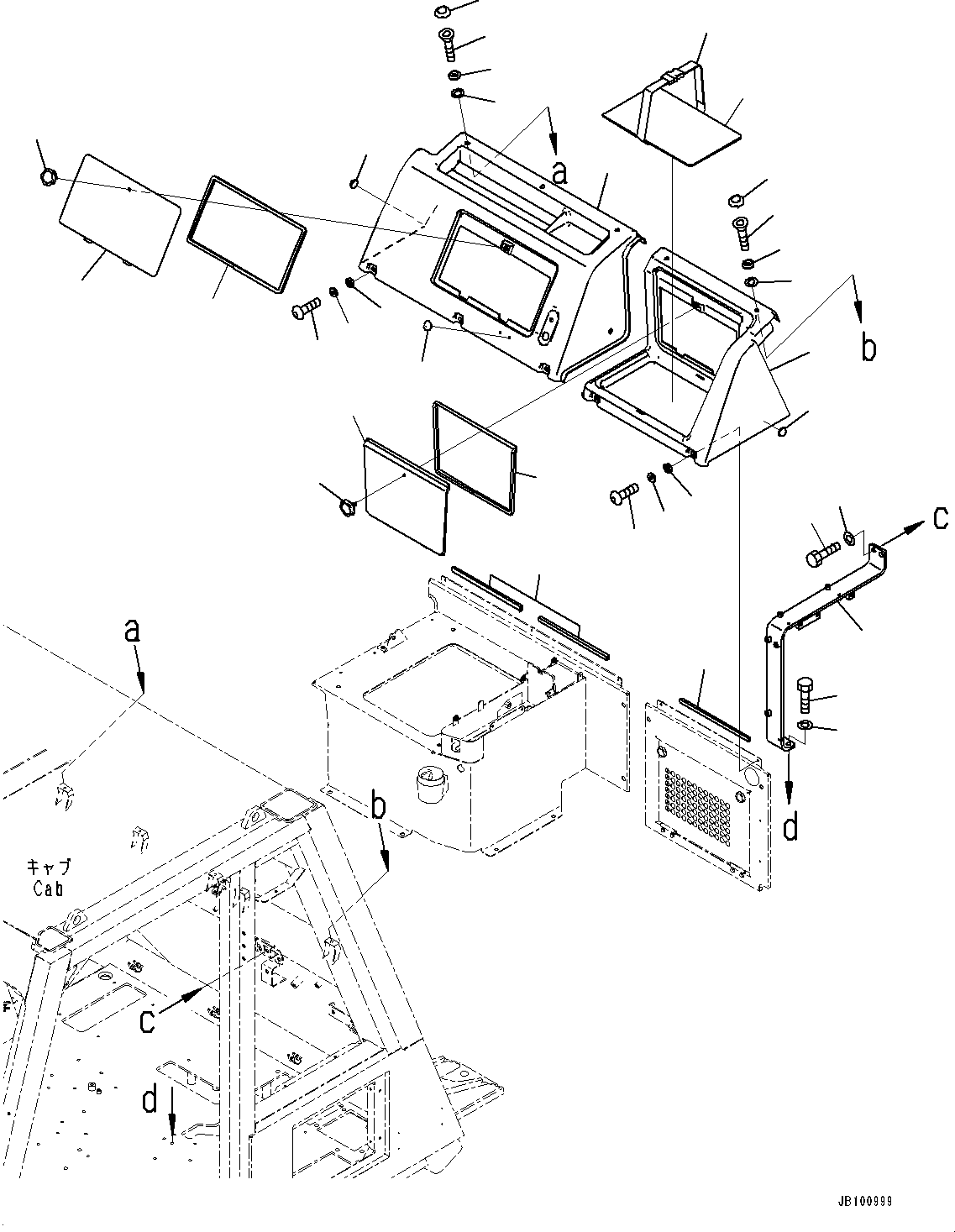 Dump Trucks Komatsu / HD1500-8 S/N 81001-UP(0001174C) / Cab, Cover, Rear (#81028-)(K003052 : K0200-009052)