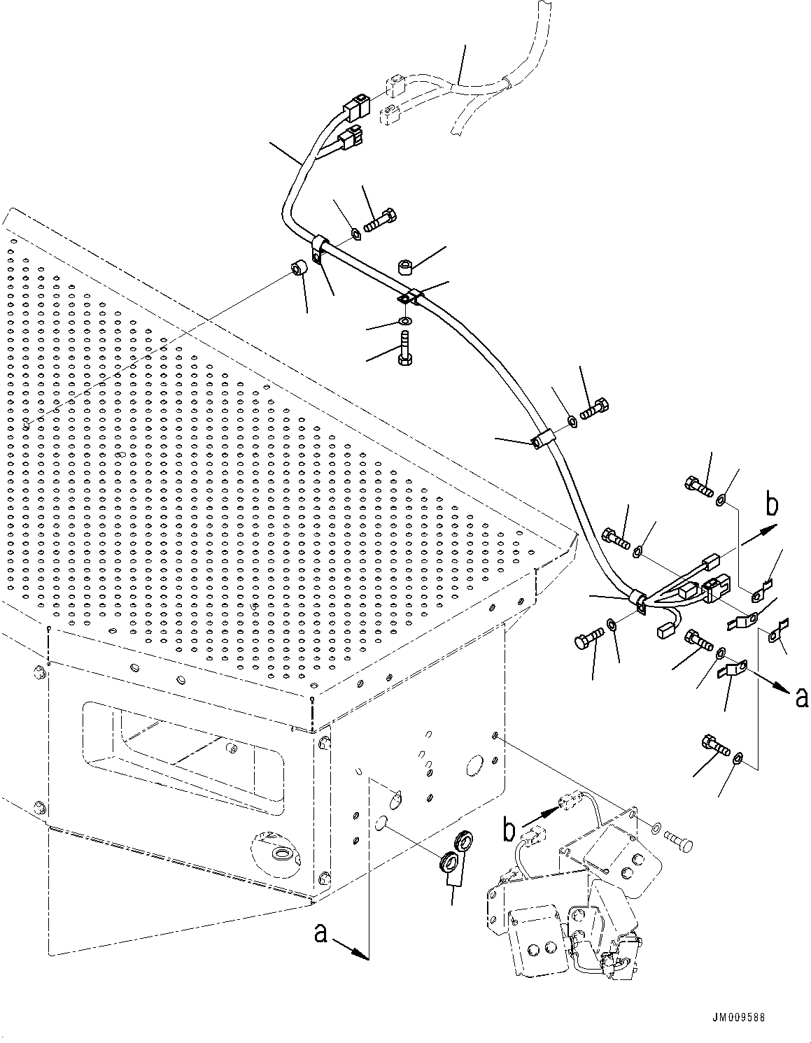 Dump Trucks Komatsu / HD1500-8 S/N 81001-UP(0001174C) / Platform L.H., KomVision Wiring Harness (#81001-)(K008004 : K3100-001004)