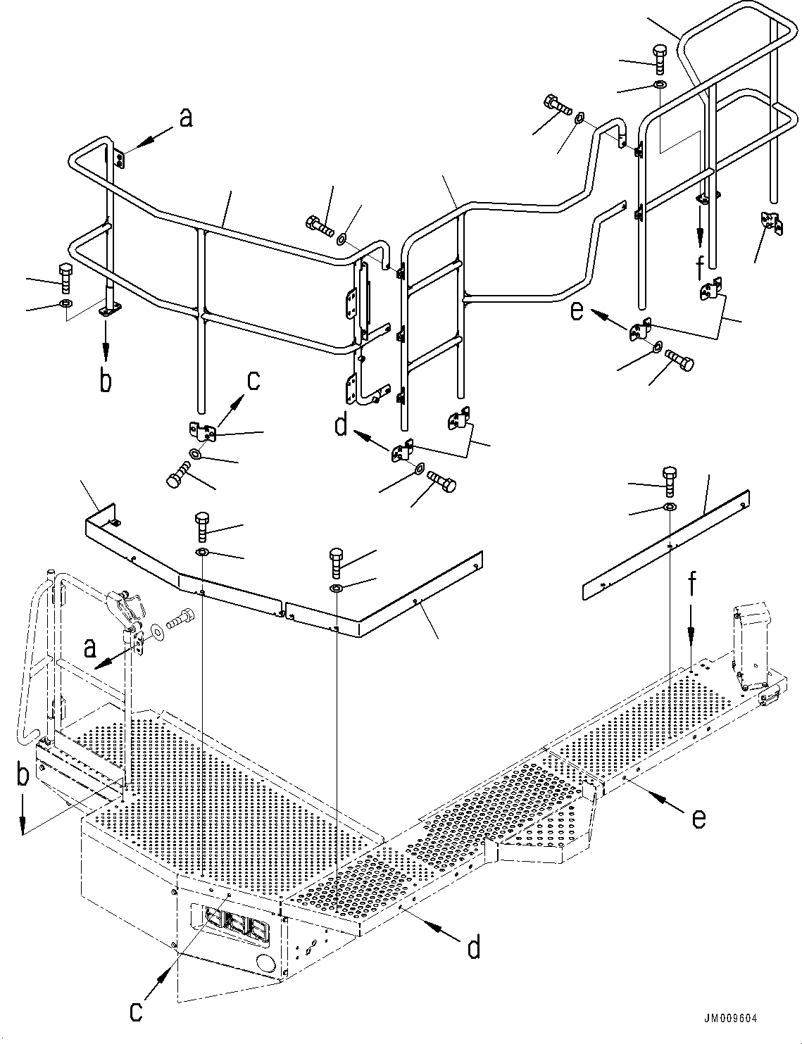 Dump Trucks Komatsu / HD1500-8 S/N 81001-UP(0001174C) / Platform L.H., Handrail (#81001-)(K008009 : K3100-001009)