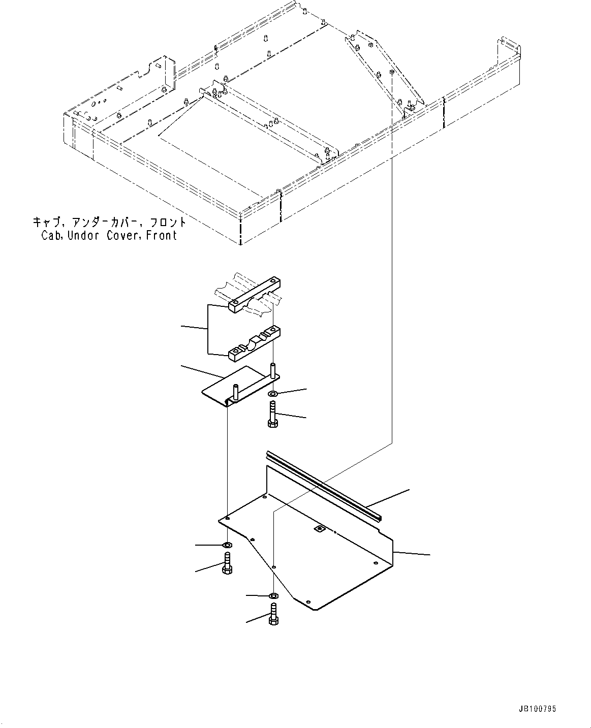 Dump Trucks Komatsu / HD1500-8 S/N 81001-UP(0001174C) / Rear Cab Under Cover, (With Power Ladder) (#81028-)(K011001 : K3110-002001)