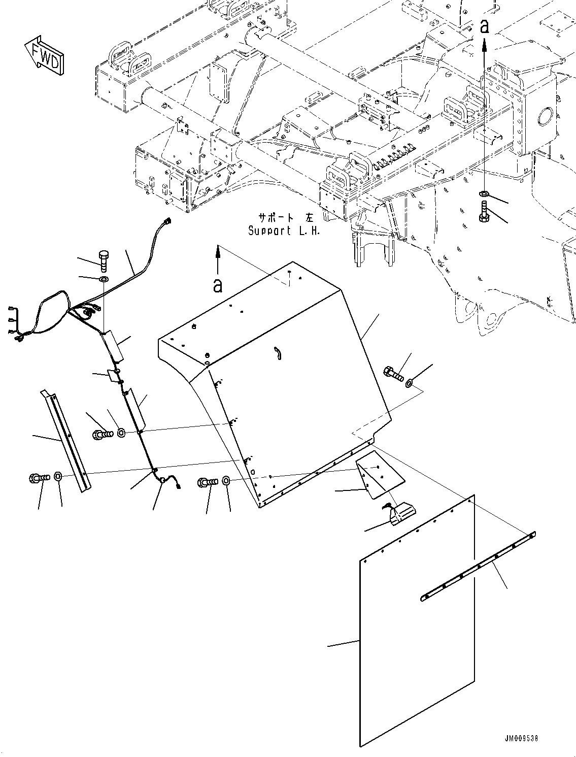 Dump Trucks Komatsu / HD1500-8 S/N 81001-UP(0001174C) / Fender, Fender, L.H. (With Side Working Lamp)(#81001-81025)(M010001 : M3210-001001)