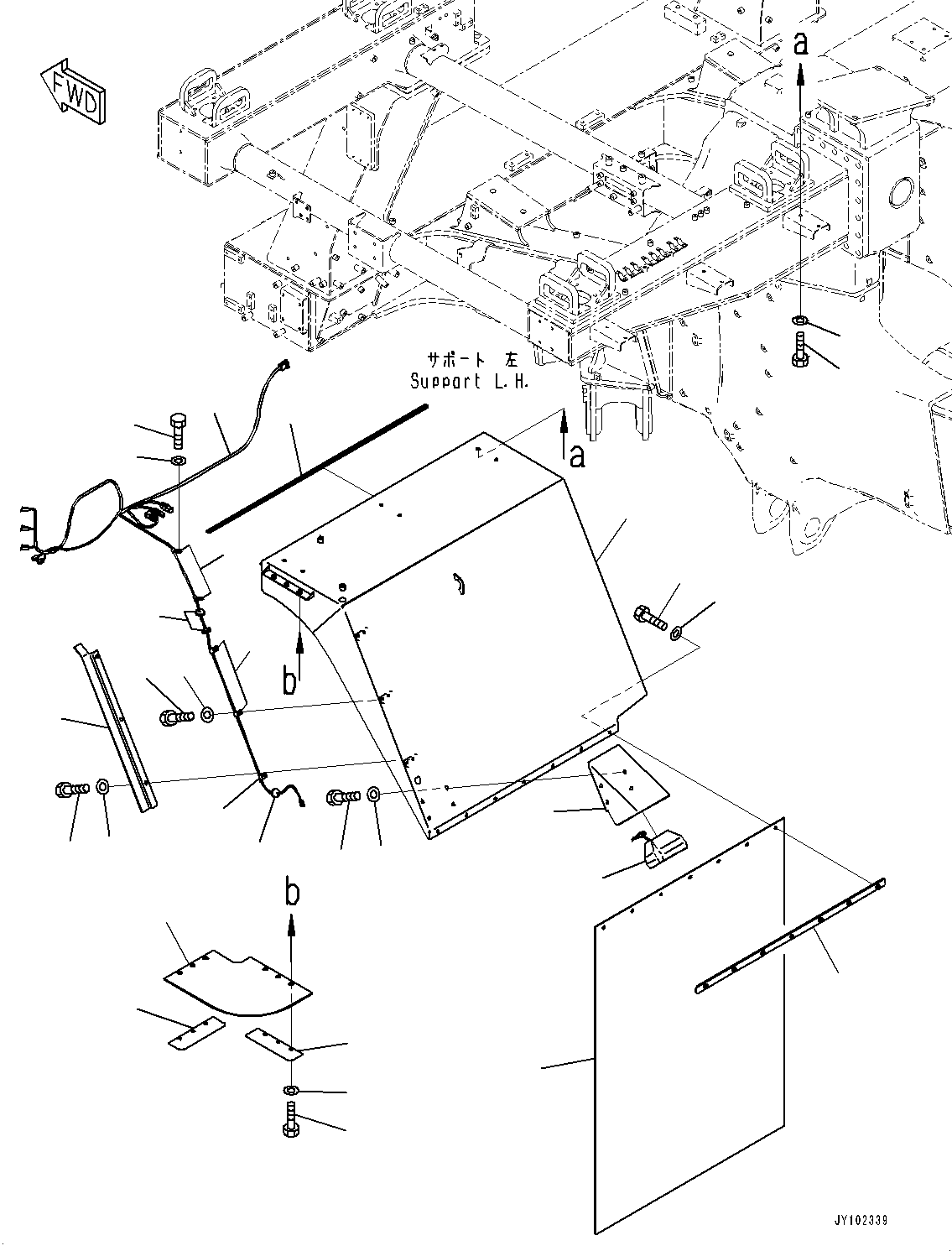 Dump Trucks Komatsu / HD1500-8 S/N 81001-UP(0001174C) / Fender, Fender, L.H. (With Side Working Lamp)(#81026-)(M010002 : M3210-001001A)