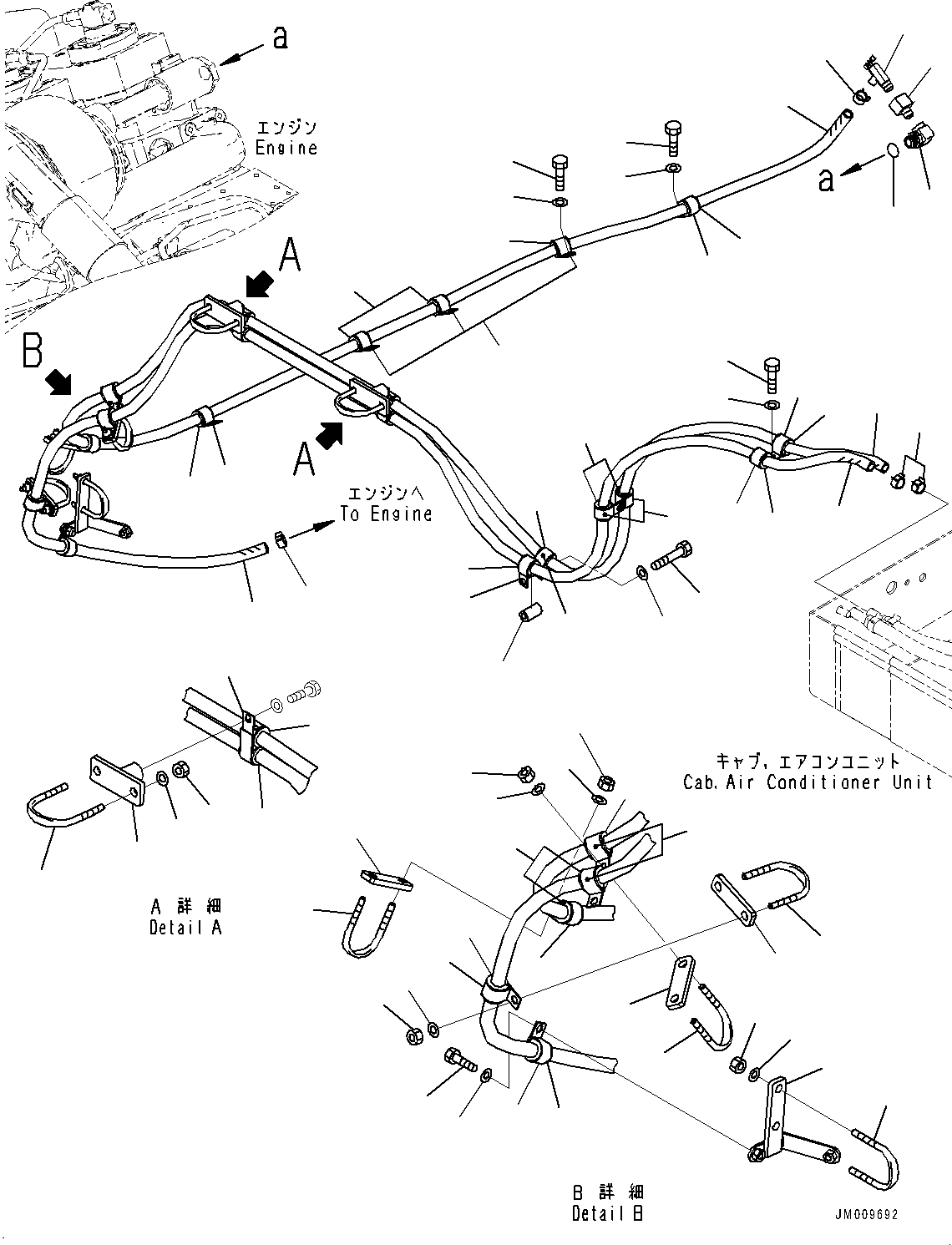 Dump Trucks Komatsu / HD1500-8 S/N 81001-UP(0001174C) / Air Conditioner Related Parts, Heater Piping (#81001-)(W001003 : W3111-001003)