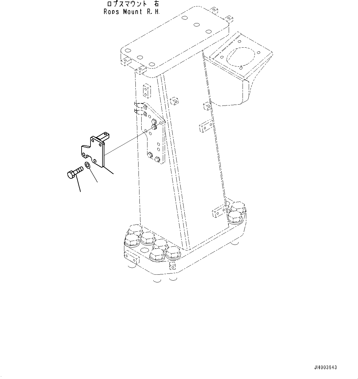Bulldozers Komatsu / D375A-6R S/N 65001-UP (Mining Specification)(0001178c) / Proportional Pressure Control (PPC) Piping, Bracket (#65001-)(H014002 : H2270-006002)