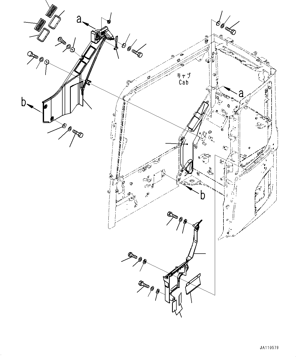 Komatsu parts book diagram for PC78USI-10 S/N 33279-40999: ? ?МЮ, ШФ ?  ?КЮ ?ҐШФ ? АЮёД (ЅГЪ ?  ?ТЧ –і)(#33279-)