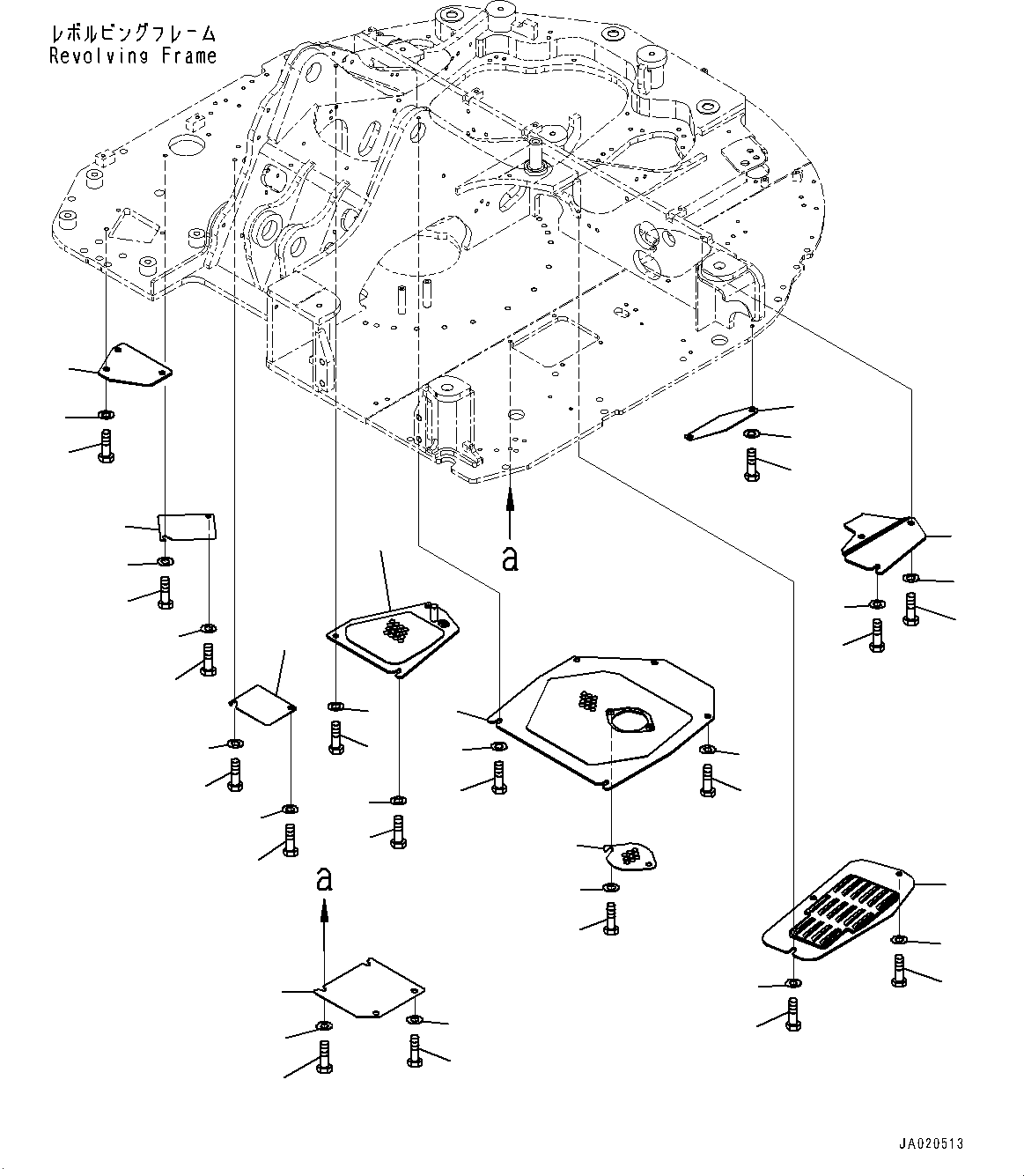 Komatsu parts book diagram for PC78USI-10 S/N 33279-40999: ?ЭАЮ  ?КЮ ?, (1/2) (‹ ?‰ ?Њ^, –H‚ ?‚с ИЇД, ‘ђ–Ш’NЊь‚Ї •T)(#33279-)