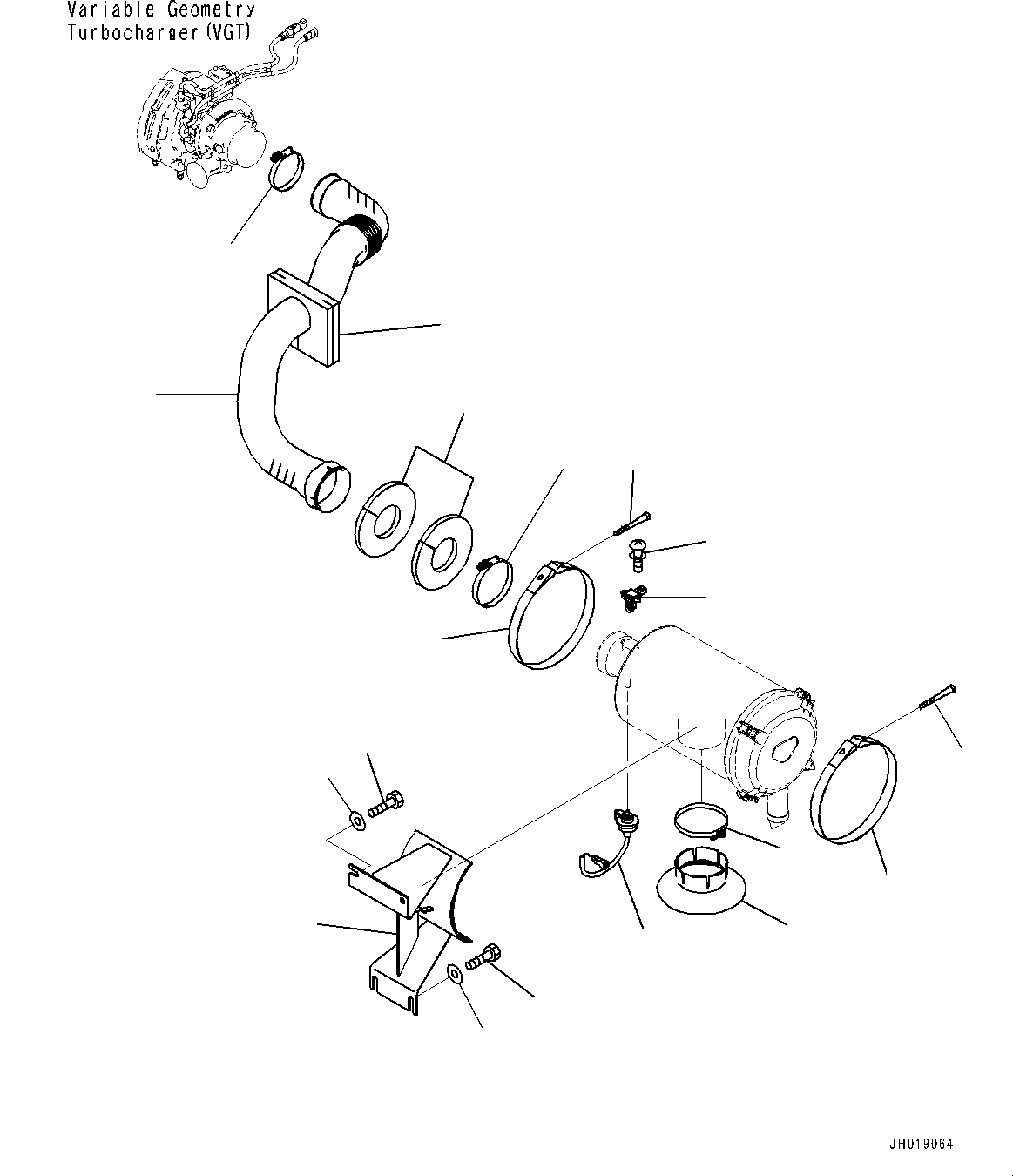 Excavators Komatsu / PC240LC-11 S/N 95001-UP (For KAL)(0001211C) / Air Cleaner, Air Cleaner Mounting (Provision For KomVision) (#95001-)(B003002 : B0200-002002)