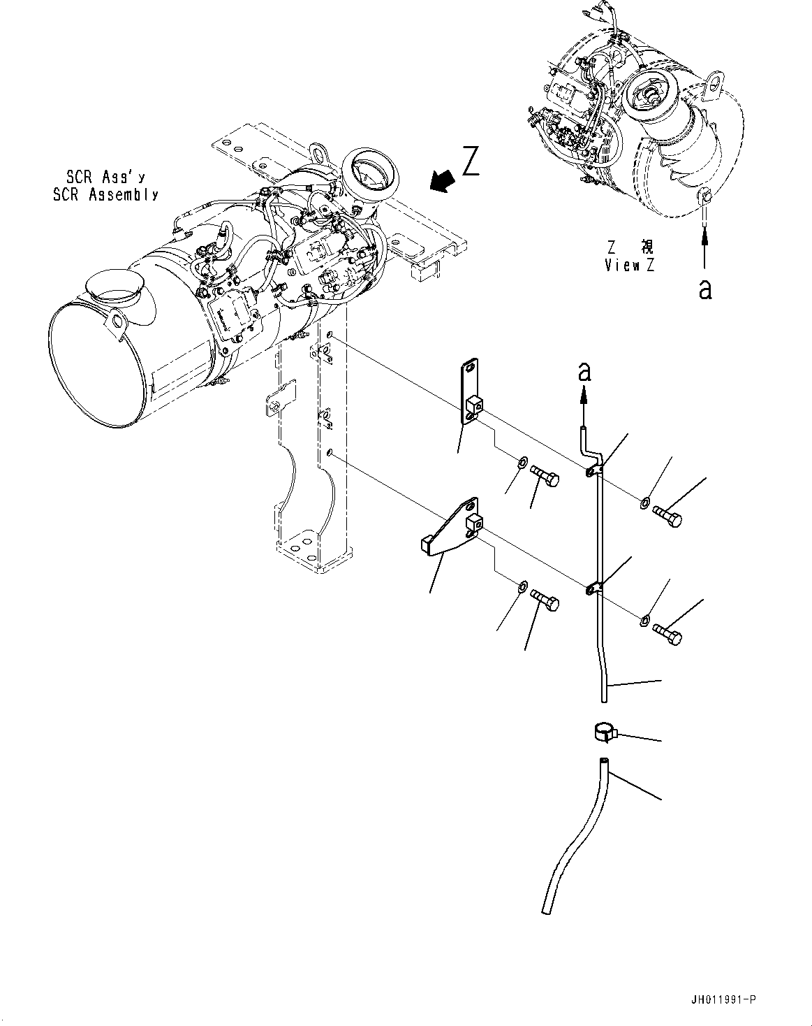 Excavators Komatsu / PC240LC-11 S/N 95001-UP (For KAL)(0001211C) / Exhaust Pipe, Drain Piping (#95001-)(B005009 : B0300-001009)