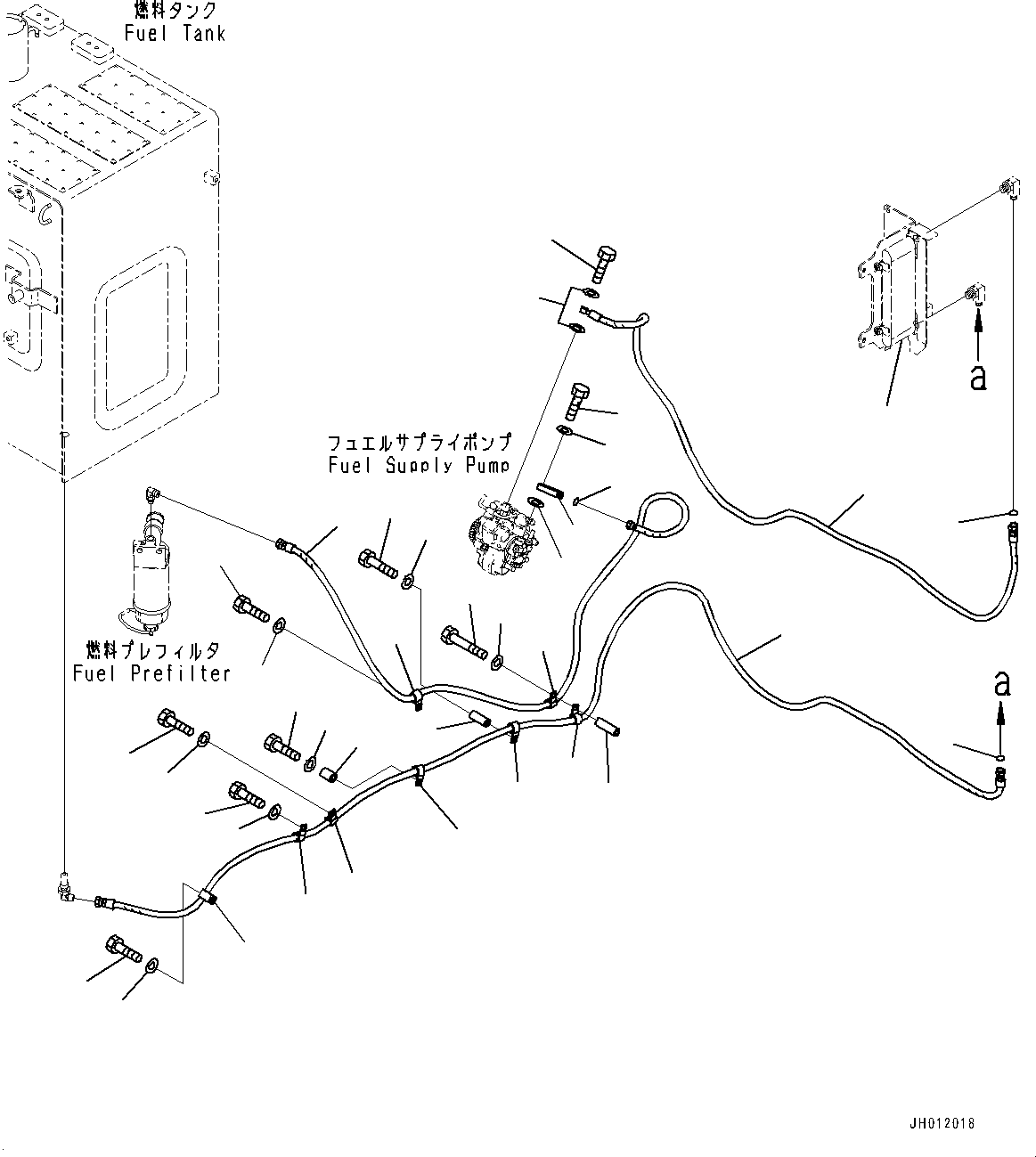 Excavators Komatsu / PC240LC-11 S/N 95001-UP (For KAL)(0001211C) / Fuel Piping, Piping (#95001-)(D002001 : D0200-001001)