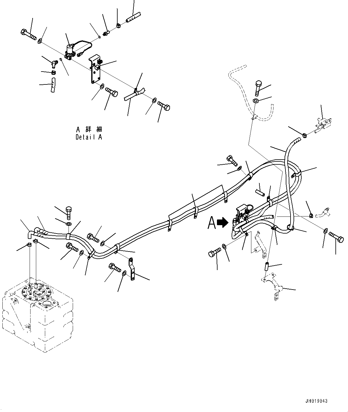 Excavators Komatsu / PC240LC-11 S/N 95001-UP (For KAL)(0001211C) / DEF Piping, DEF Tank Coolant Piping (#95001-)(D004002 : D0510-001002)