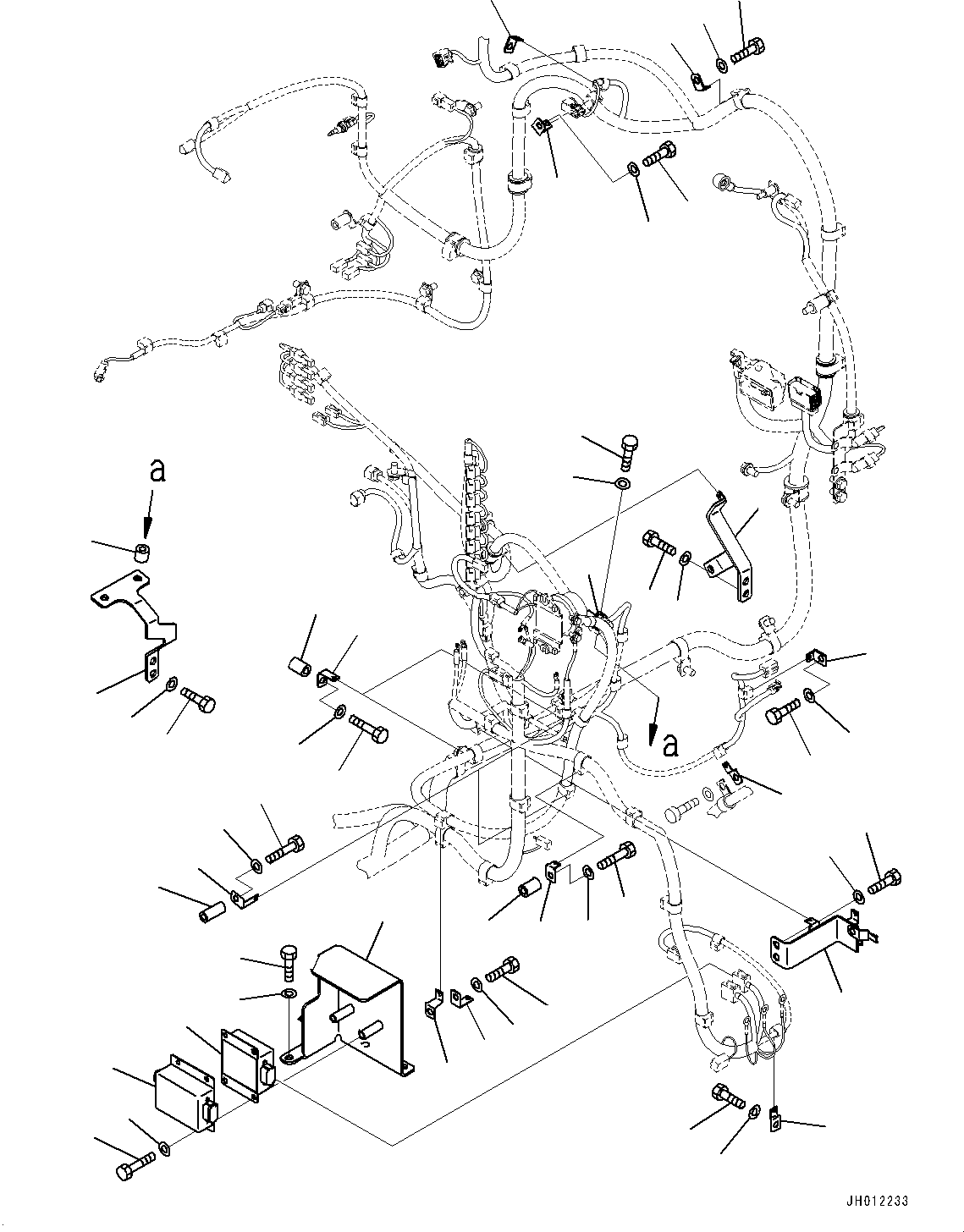 Excavators Komatsu / PC240LC-11 S/N 95001-UP (For KAL)(0001211C) / Electric Wiring Harness, Wiring Harness Clamp (#95001-)(E004006 : E0200-007006)