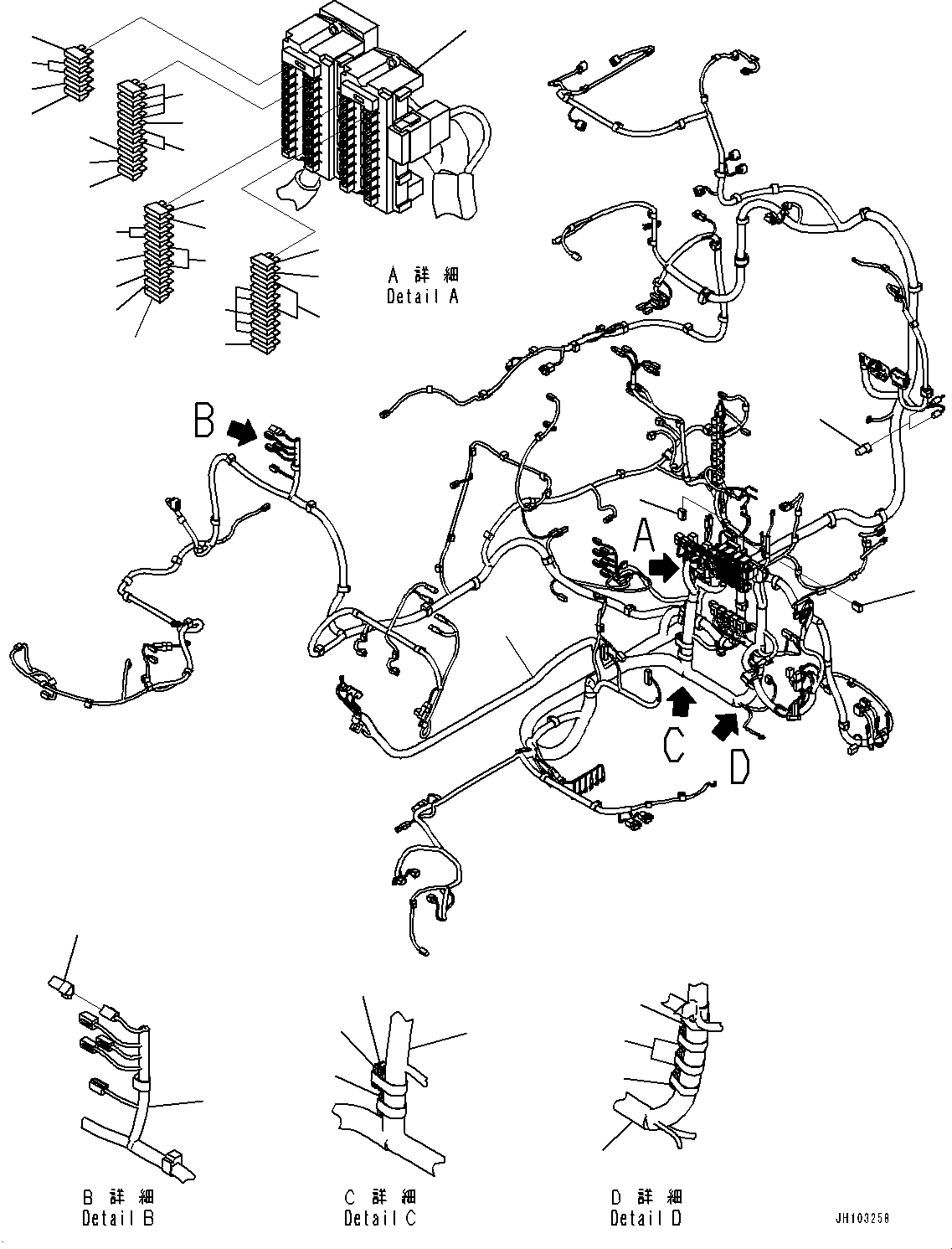 Excavators Komatsu / PC240LC-11 S/N 95001-UP (For KAL)(0001211C) / Cab, Floor Wiring Harness (#95001-)(K013037 : K1110-006037)