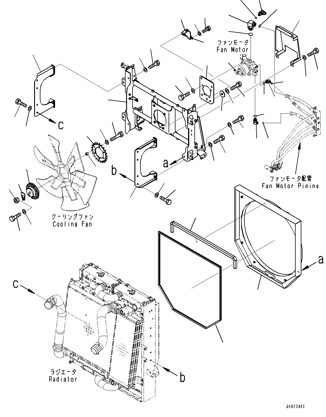 Wheel Loaders Komatsu / WA470-6R S/N 10001-UP (EGR Less Spec.)(0001213C) / Radiator, Mounting (2/3)(#10001-10655)(C001006 : C0110-004005)