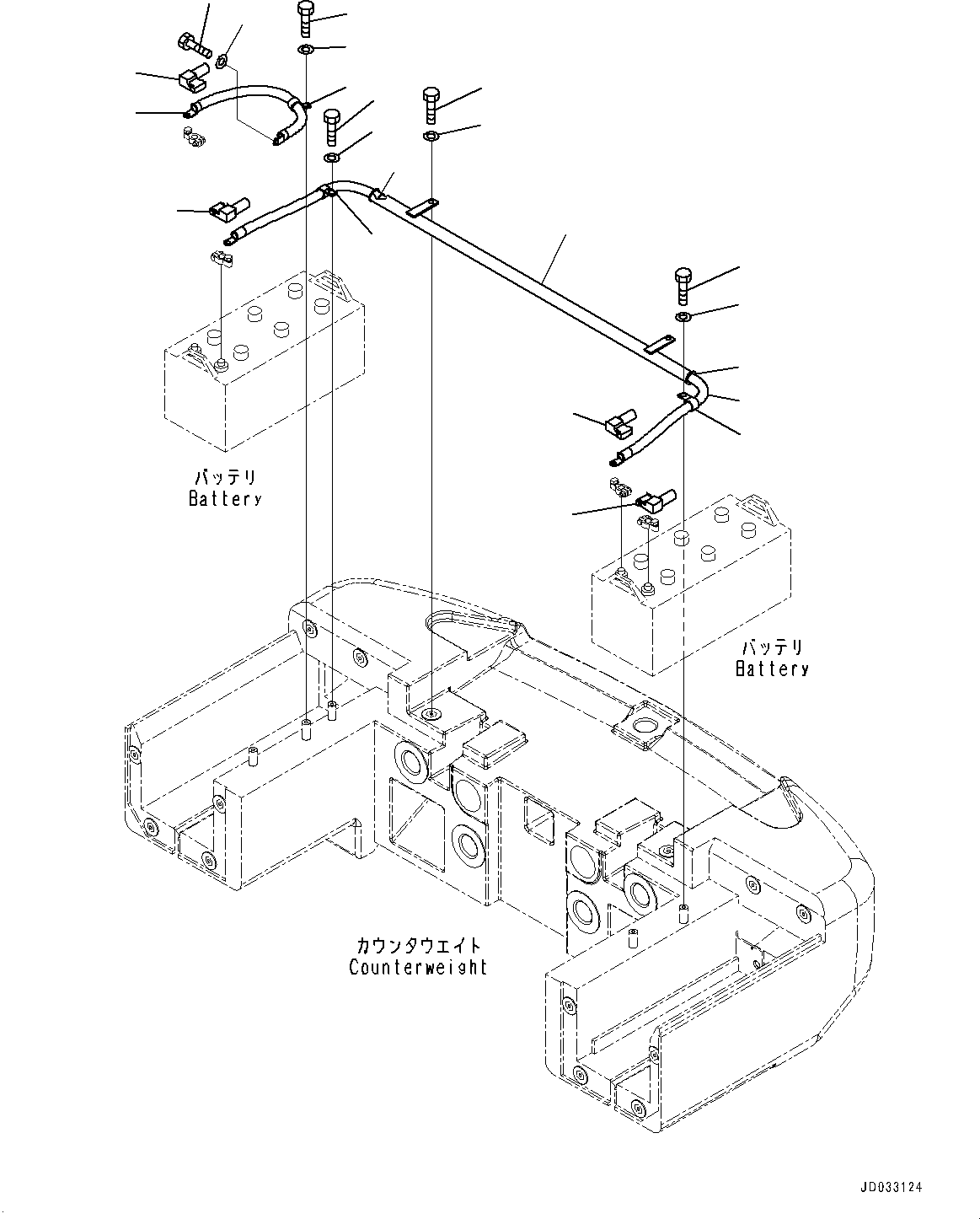 Wheel Loaders Komatsu / WA470-6R S/N 10001-UP (EGR Less Spec.)(0001213C) / Battery Box, Battery Box Wiring Harness (#10001-)(E004006 : E0120-010006)