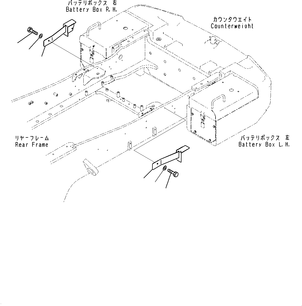 Wheel Loaders Komatsu / WA470-6R S/N 10001-UP (EGR Less Spec.)(0001213C) / Battery Box, Cover (#10001-)(E004007 : E0120-010007)