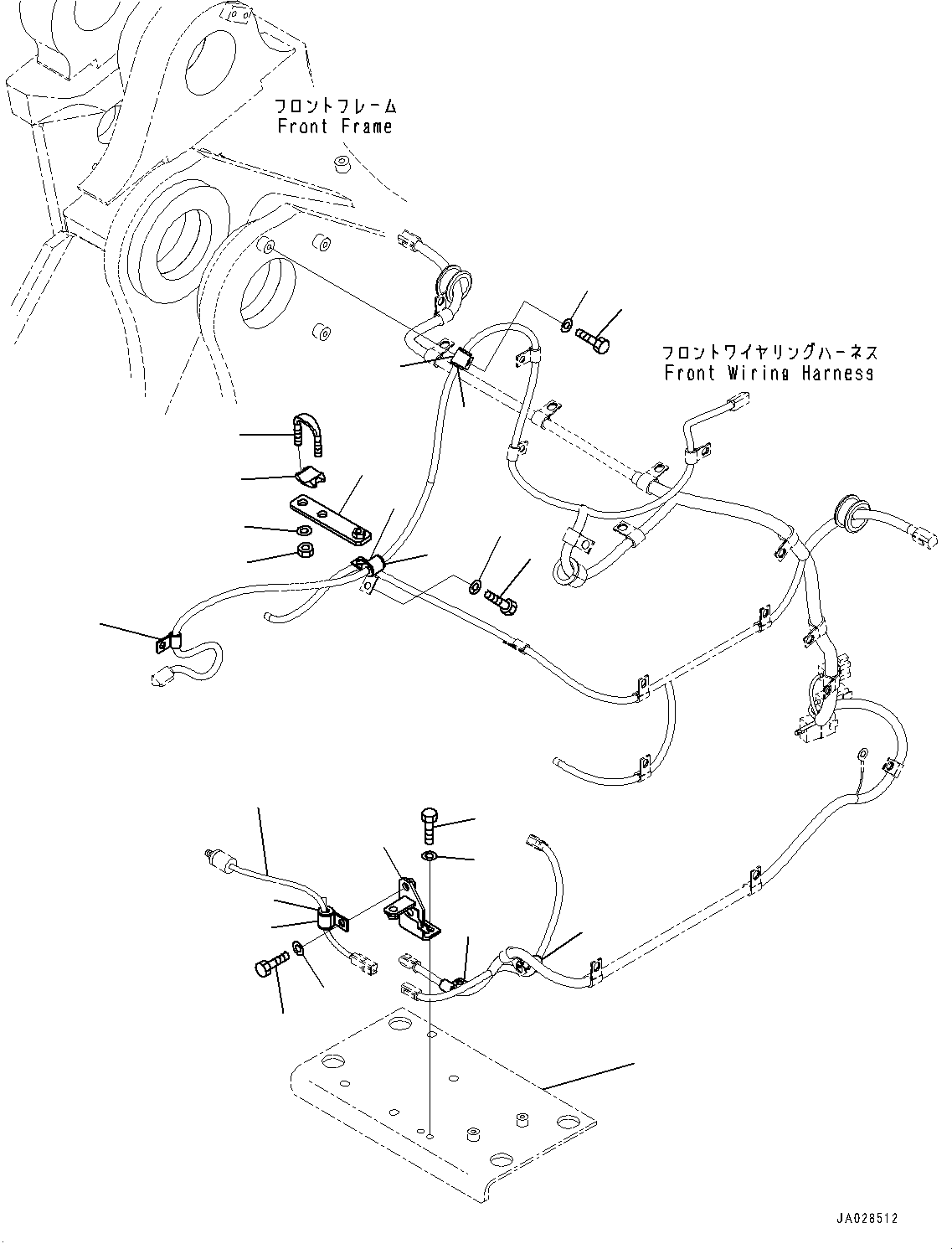 Wheel Loaders Komatsu / WA470-6R S/N 10001-UP (EGR Less Spec.)(0001213C) / Front Wiring Harness, Wiring Harness (2/2) (With Brake Oil Cooling System, Without Load Meter) (#10001-)(E007002 : E0200-003002)